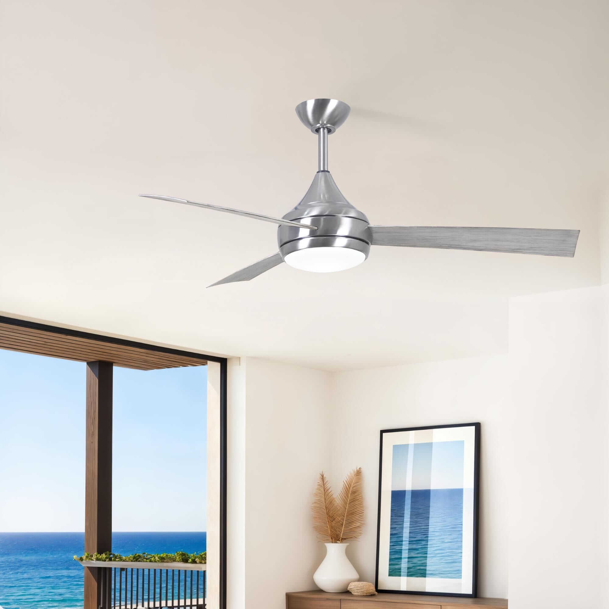 Donaire Outdoor Coastal Wet Rated 52 Inch Ceiling Fan with Light Kit by Matthews Fan Company