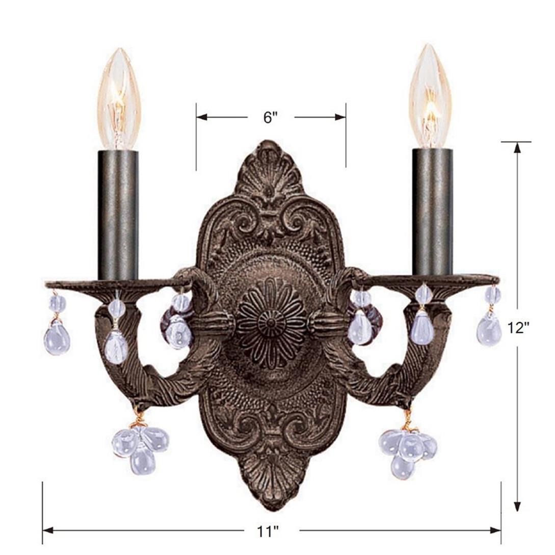 Shown in Venetian Bronze finish and Murano crystal