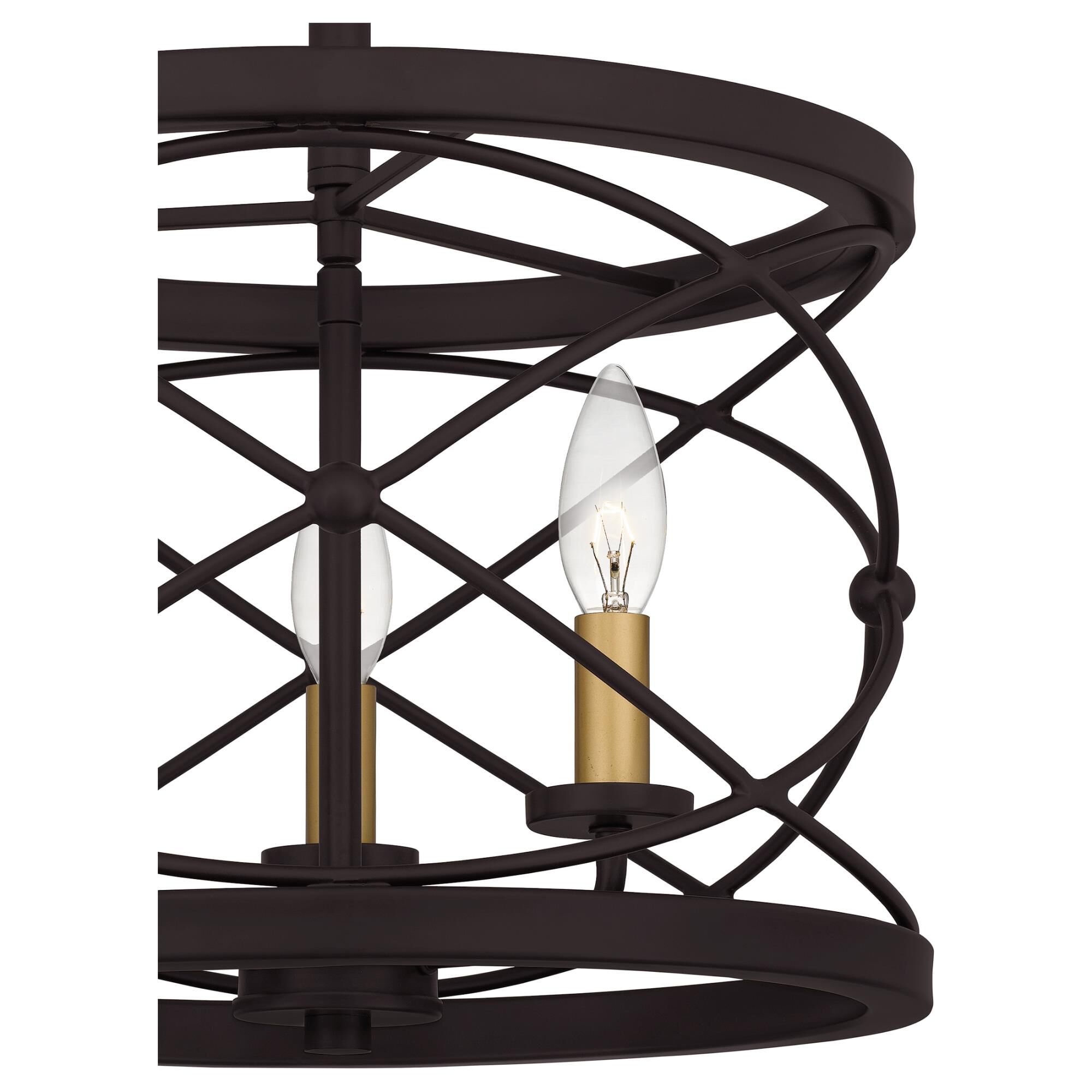 Potts 14 Inch 3 Light Semi Flush Mount by Quoizel