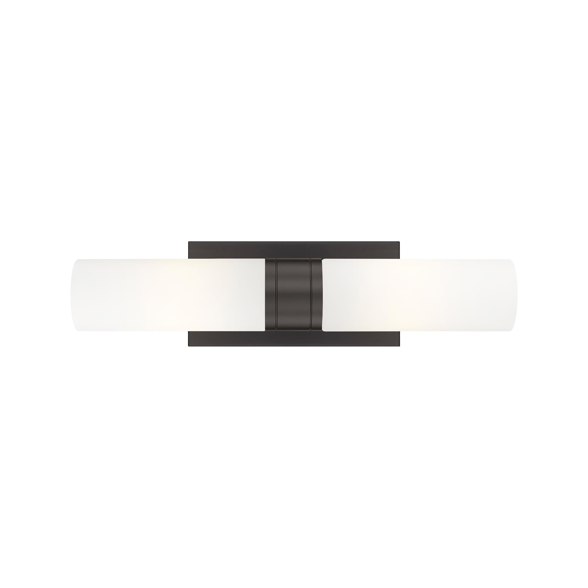 Shown in Oiled Brass finish and Matte White glass