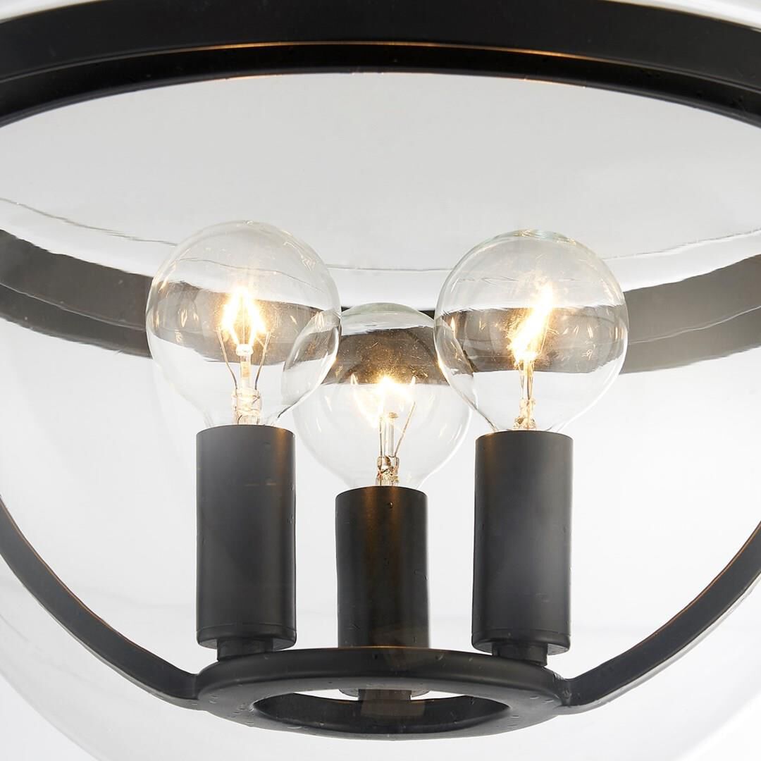 Shown in Aged Iron finish and Clear glass