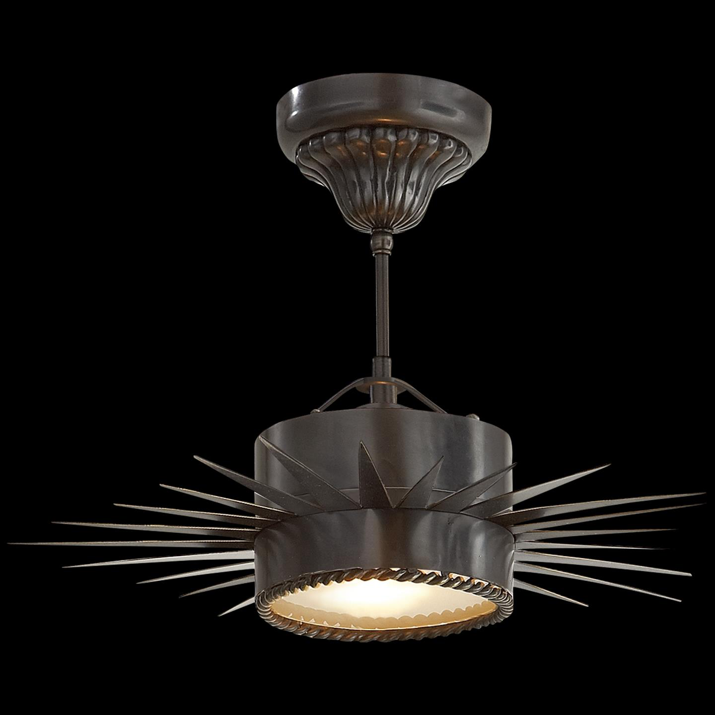 Shown in Bronze finish and Frosted glass