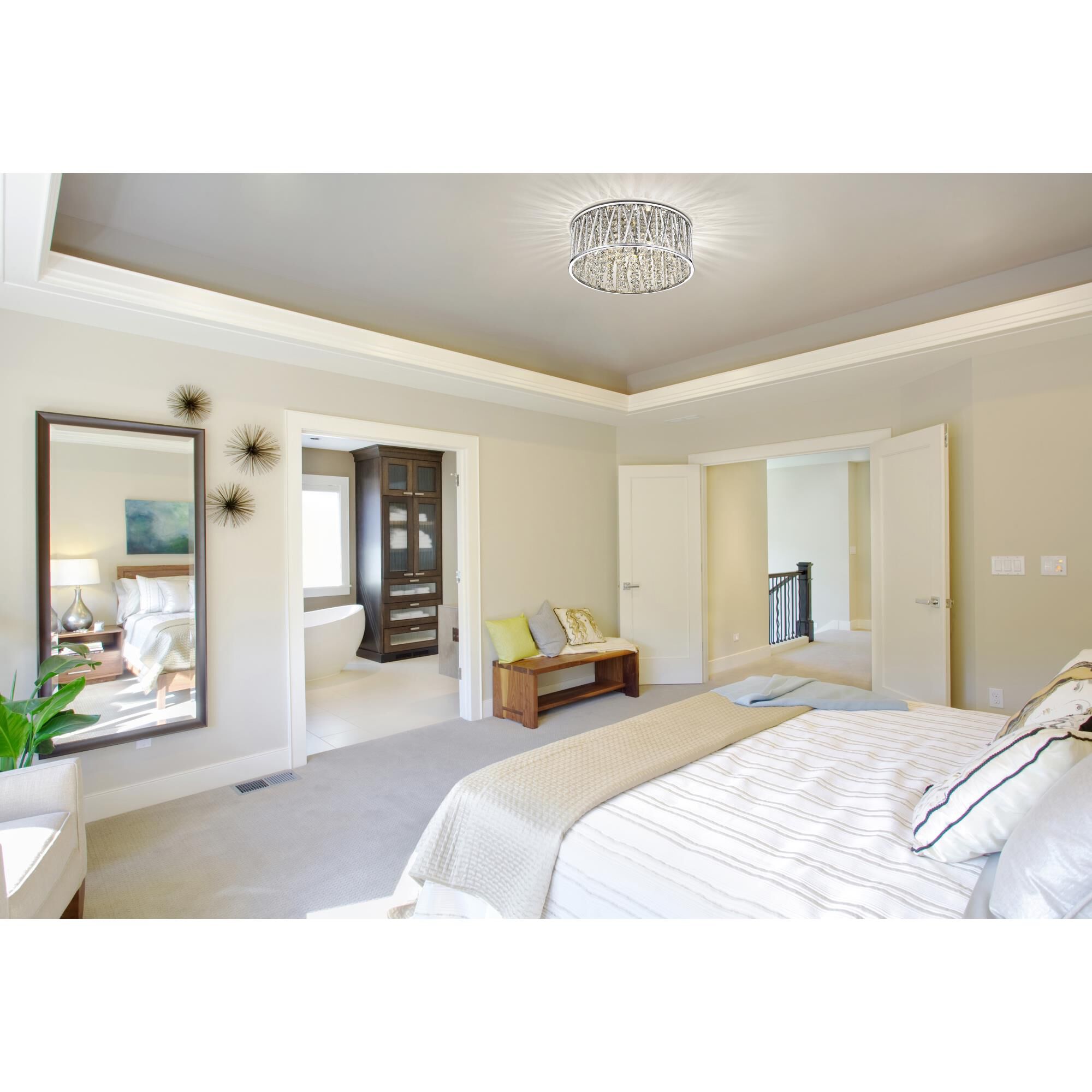 Shown in Chrome finish and Aluminum glass and Aluminum shade