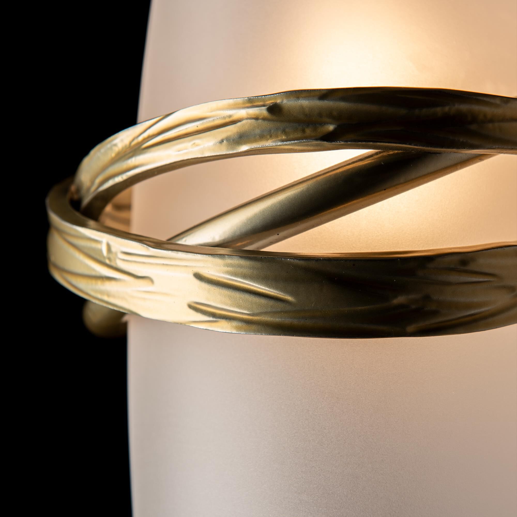 Shown in Modern Brass finish and Opal glass and Modern Brass accent