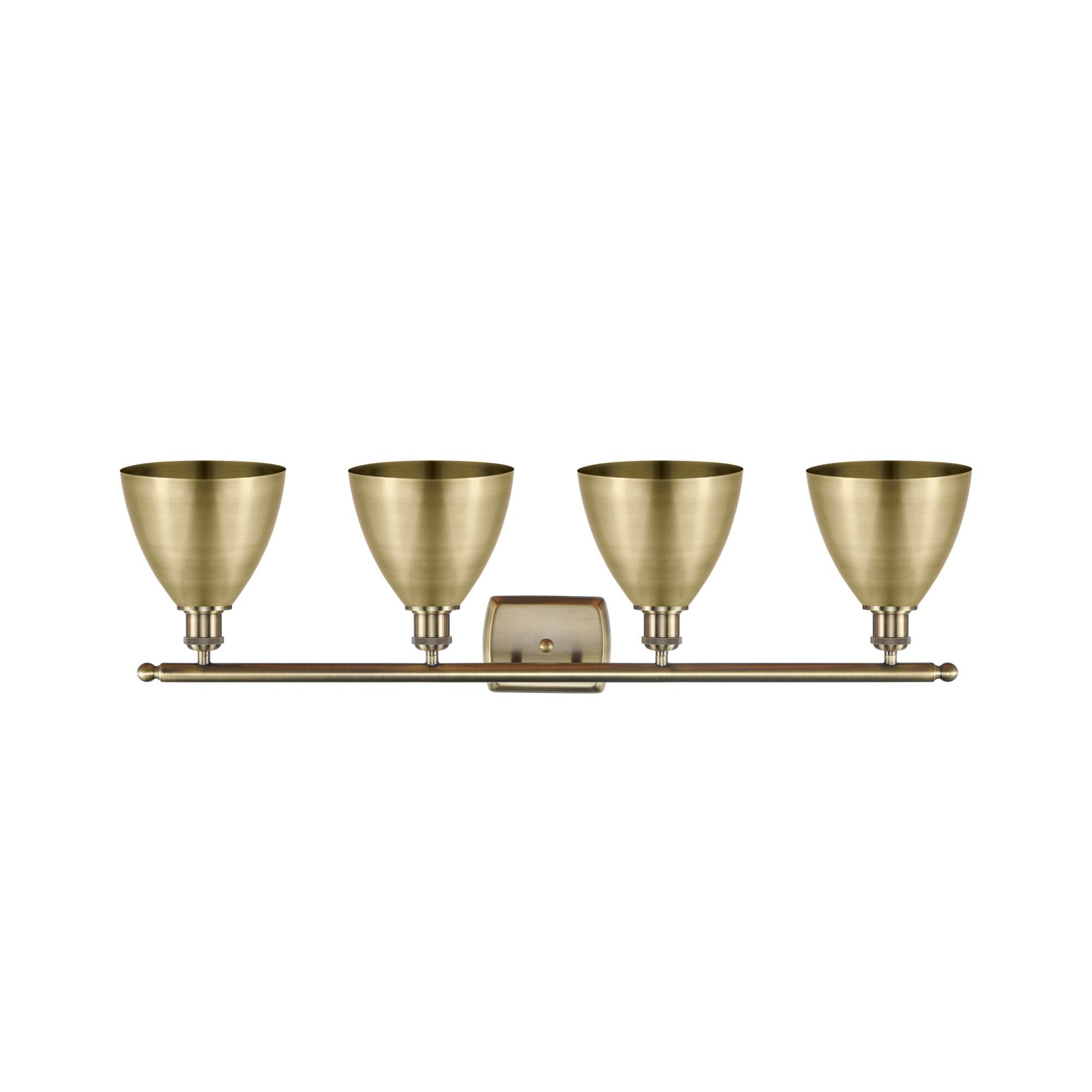 Shown in Antique Brass finish and Antique Brass Ballston Dome shade