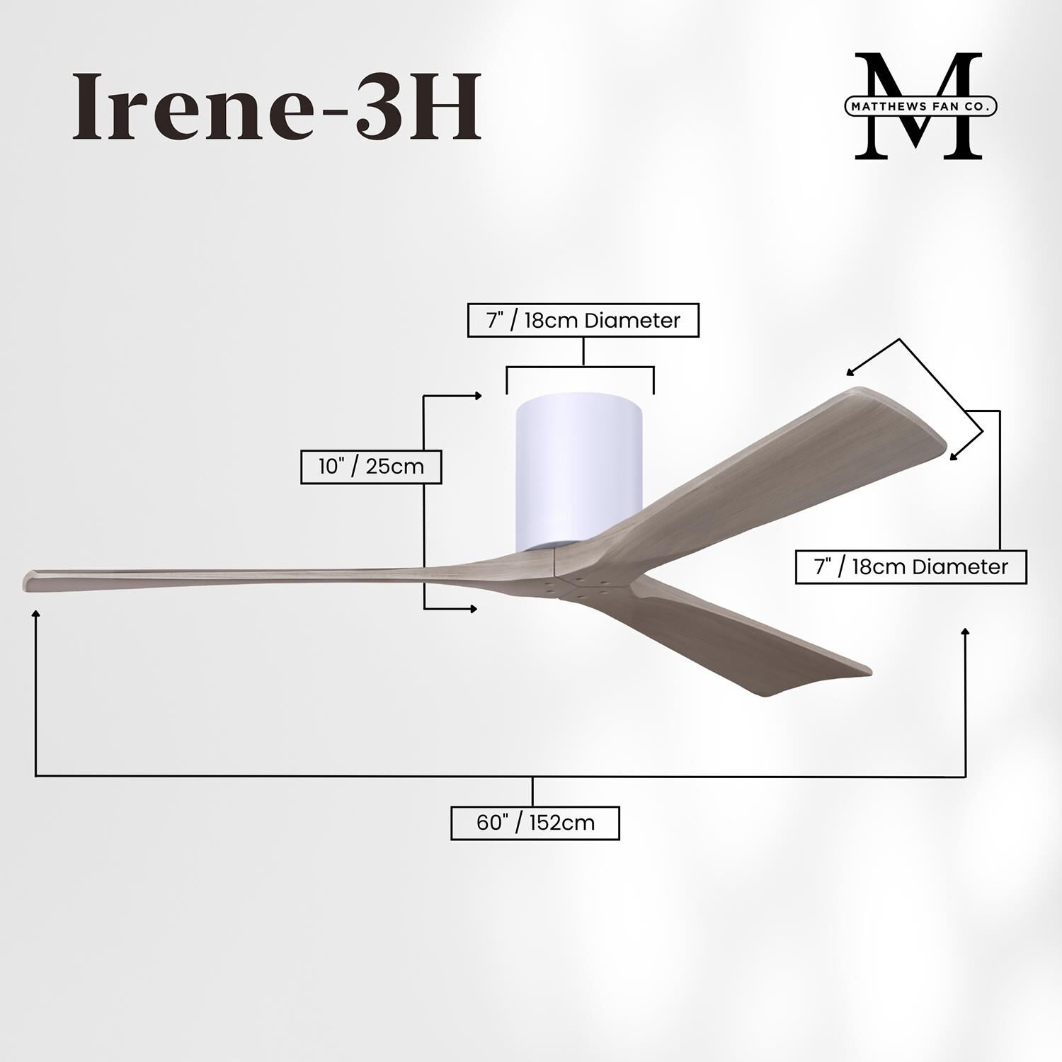 Irene 60 Inch Flush Mount Fan by Matthews Fan Company