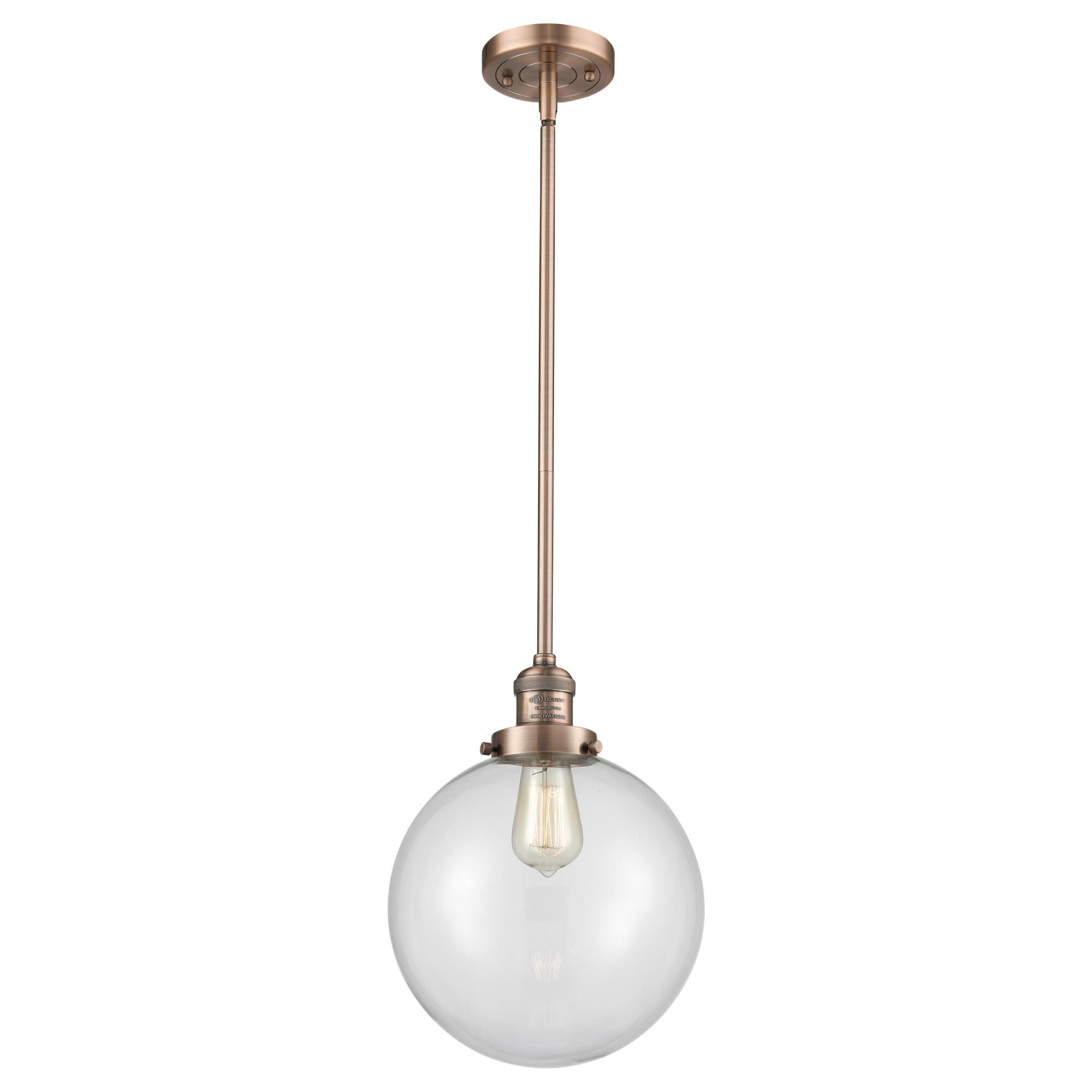 Shown in Antique Copper finish and Clear glass