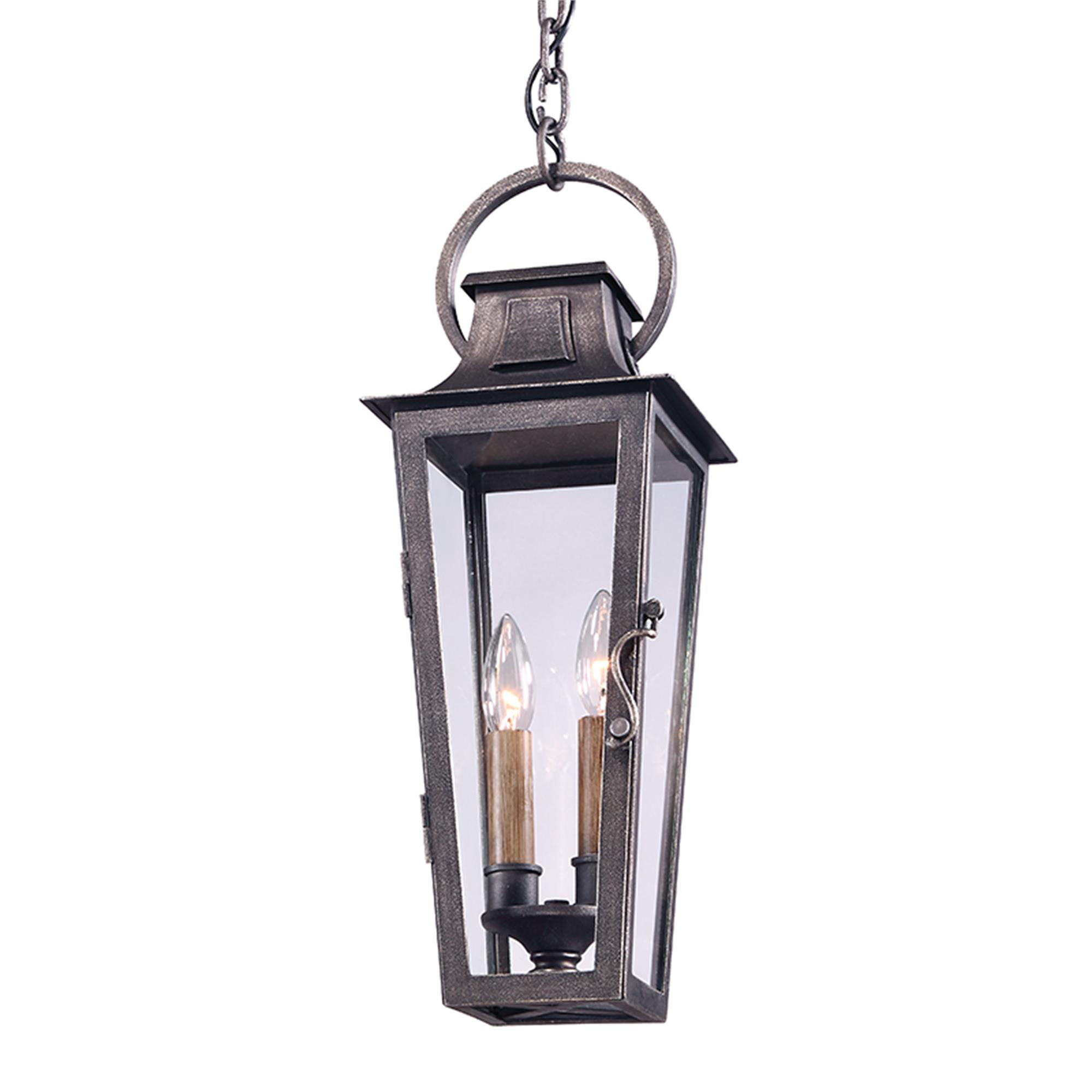 Shown in Aged Pewter finish and Clear glass