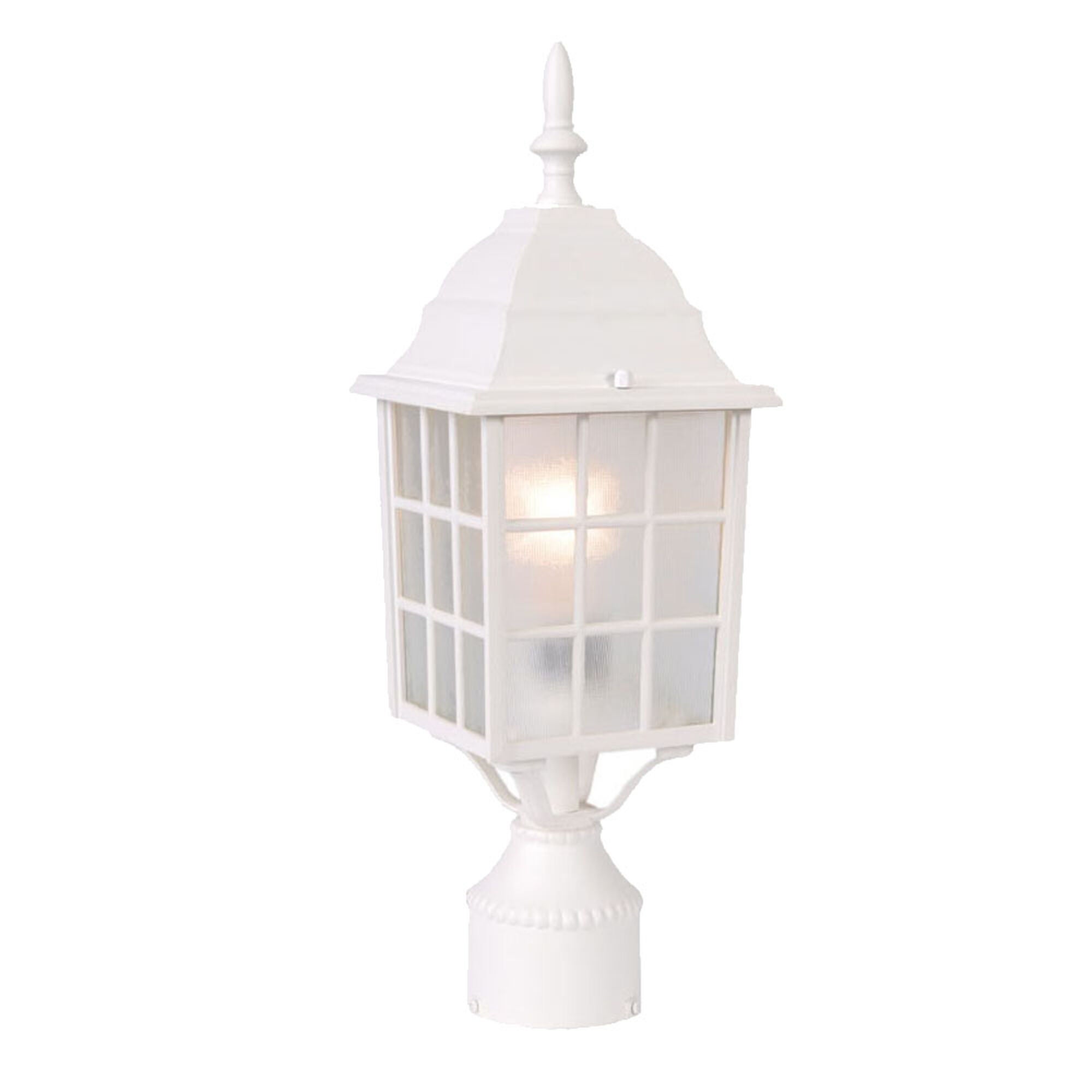 Shown in Textured White finish and Frosted glass and Frosted Glass Panes shade