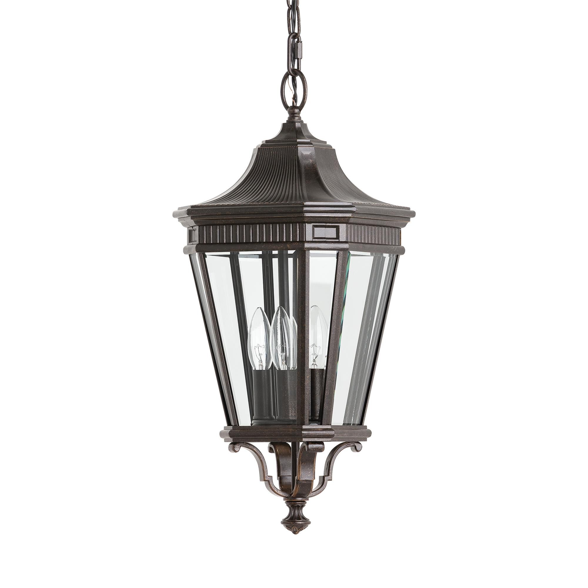 Shown in Grecian Bronze finish and Clear Beveled Panels glass