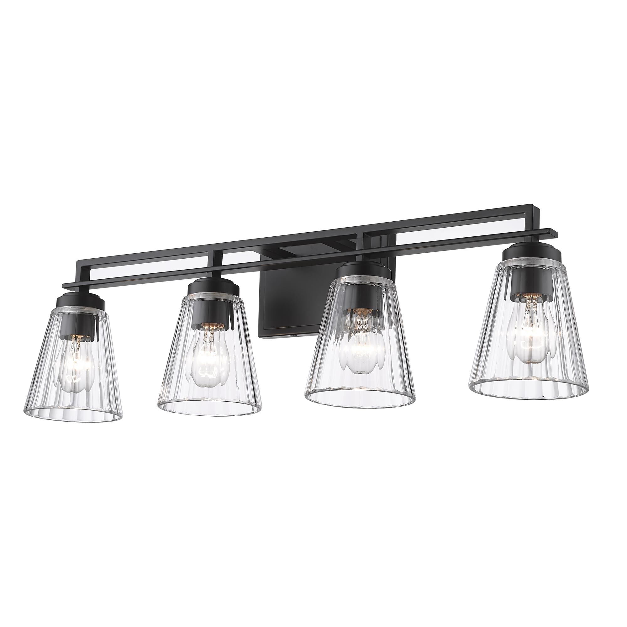 Shown in Matte Black finish and Clear glass