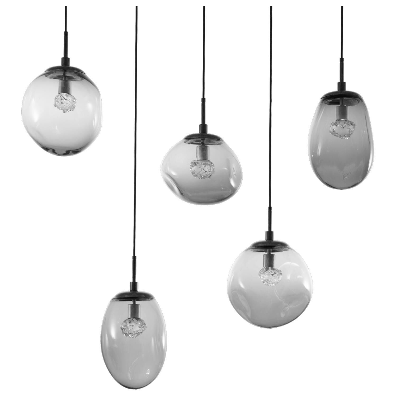 Shown in Matte Black finish and Floret Inner Smoke Outer glass