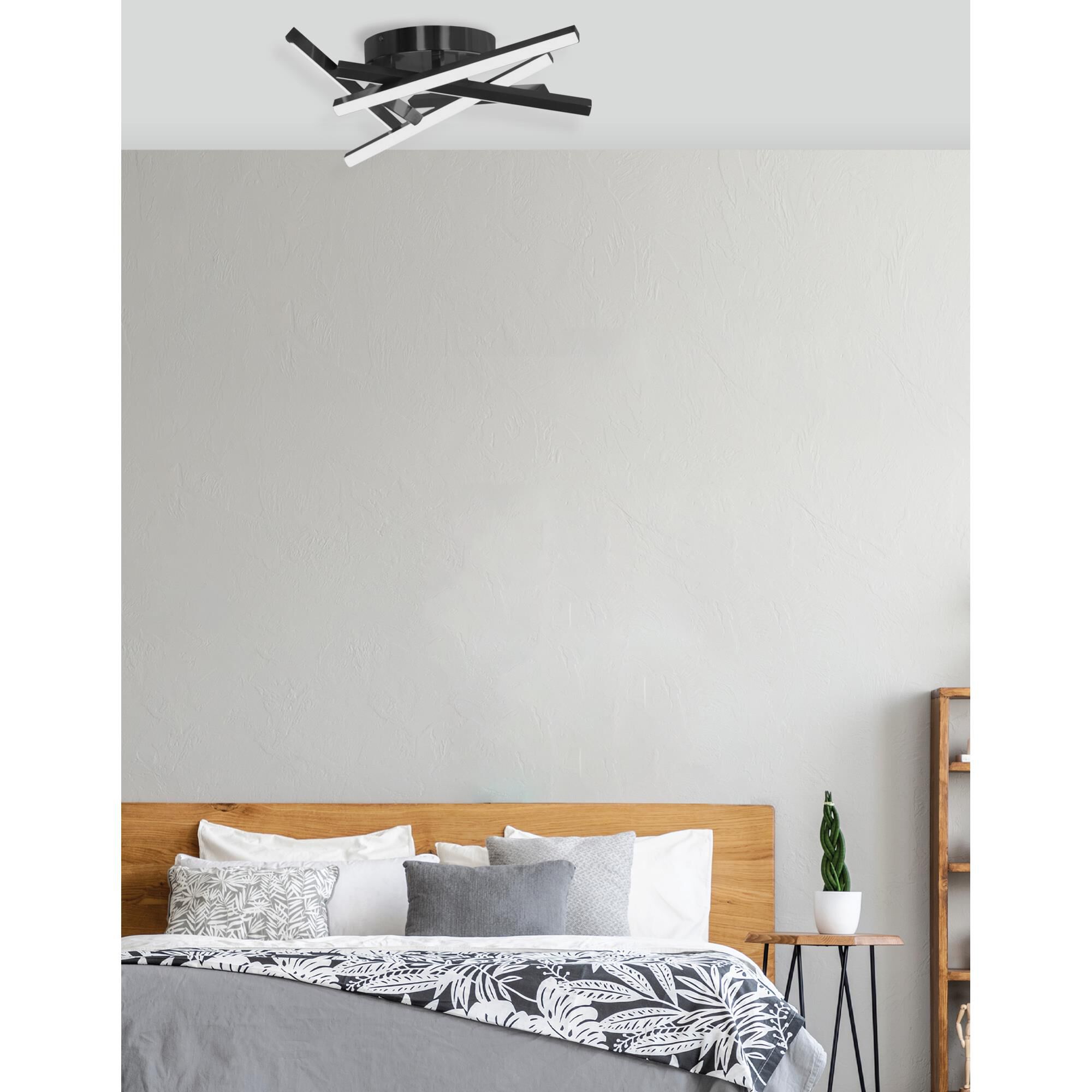 Shown in Matte Black finish and White shade