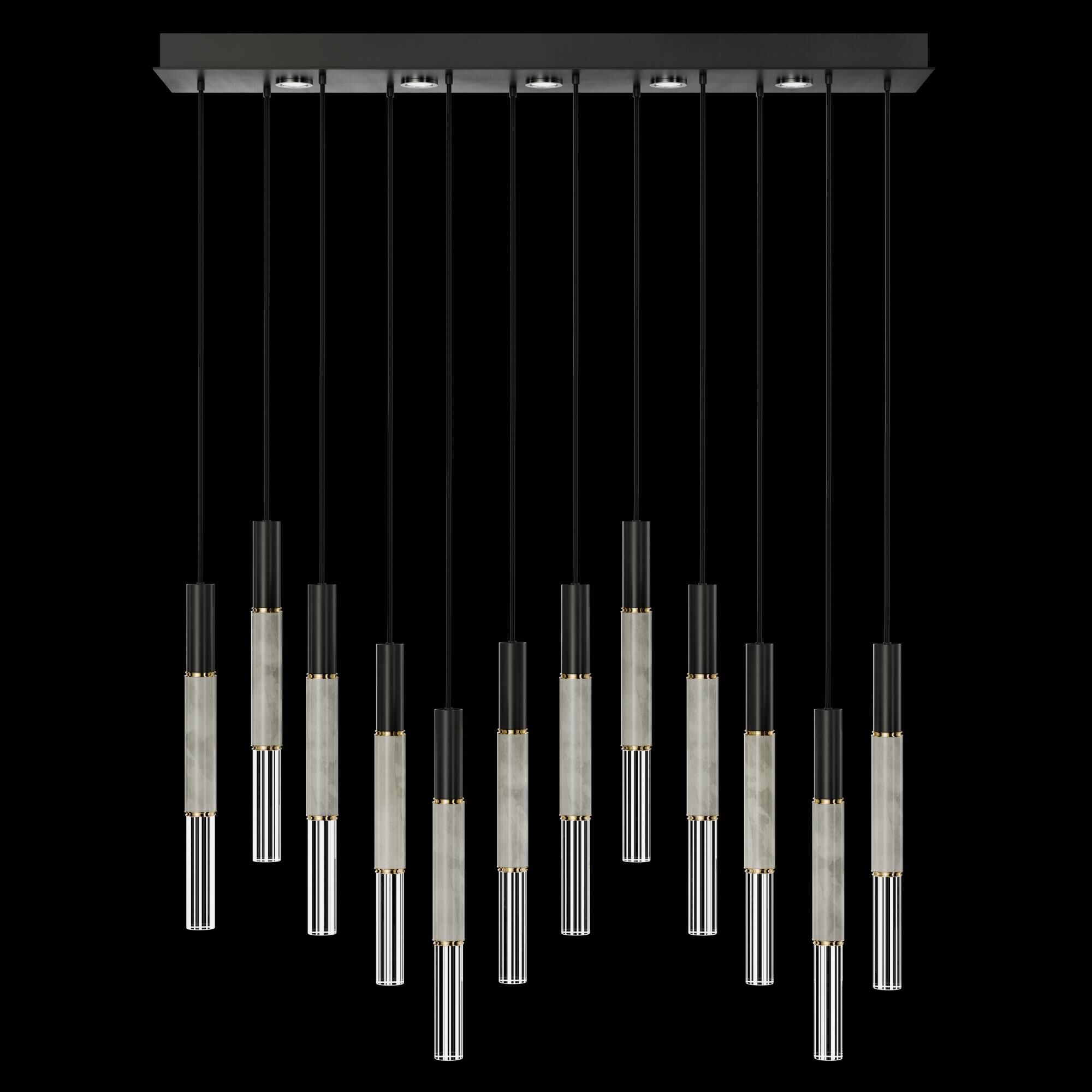 Shown in Black finish and True crystal and False glass