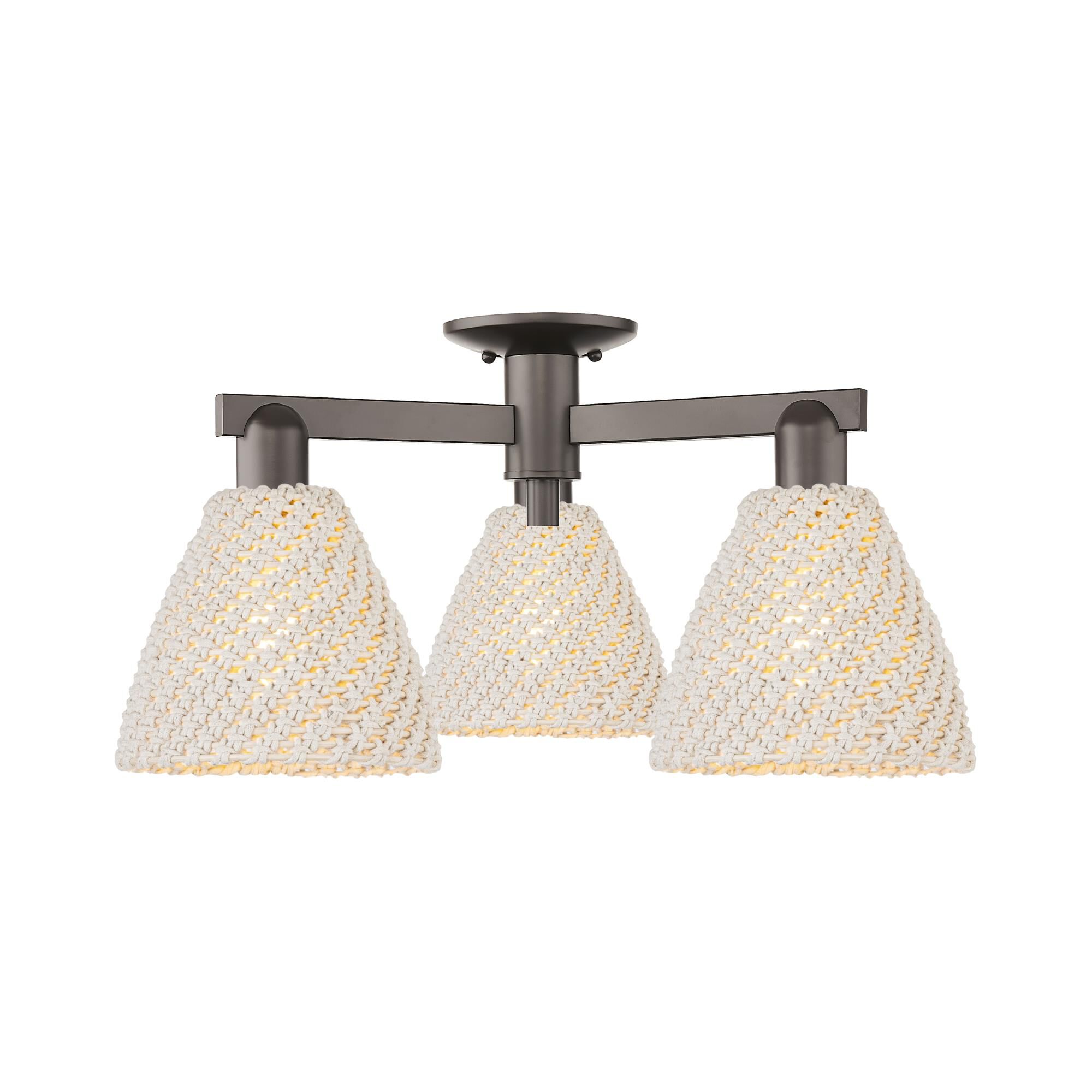 Bruno Marashlian Natural Ballston Dome 25 Inch Semi Flush Mount by Innovations Lighting