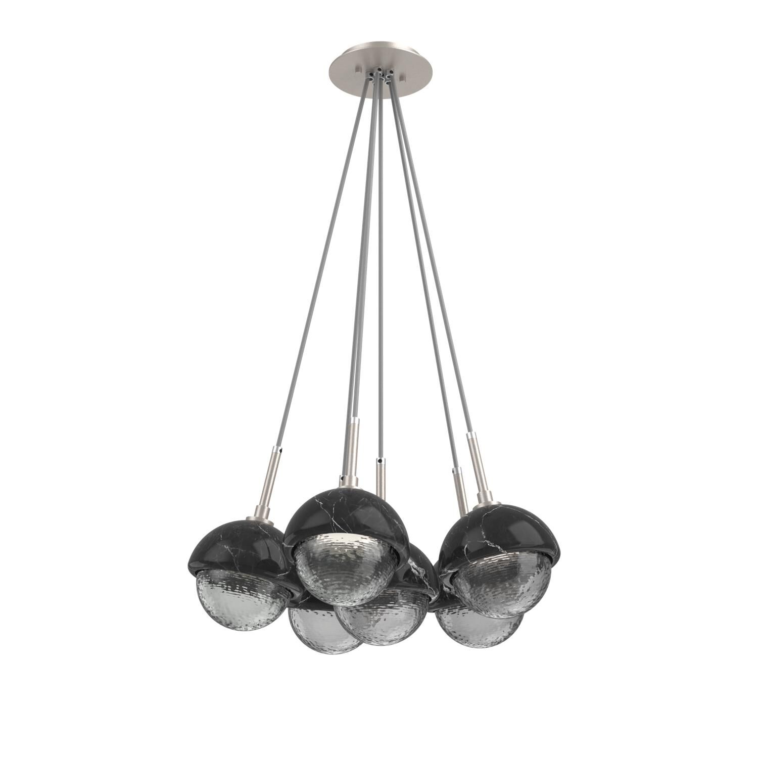Shown in Beige Silver finish and Smoke glass and Black Marble accent