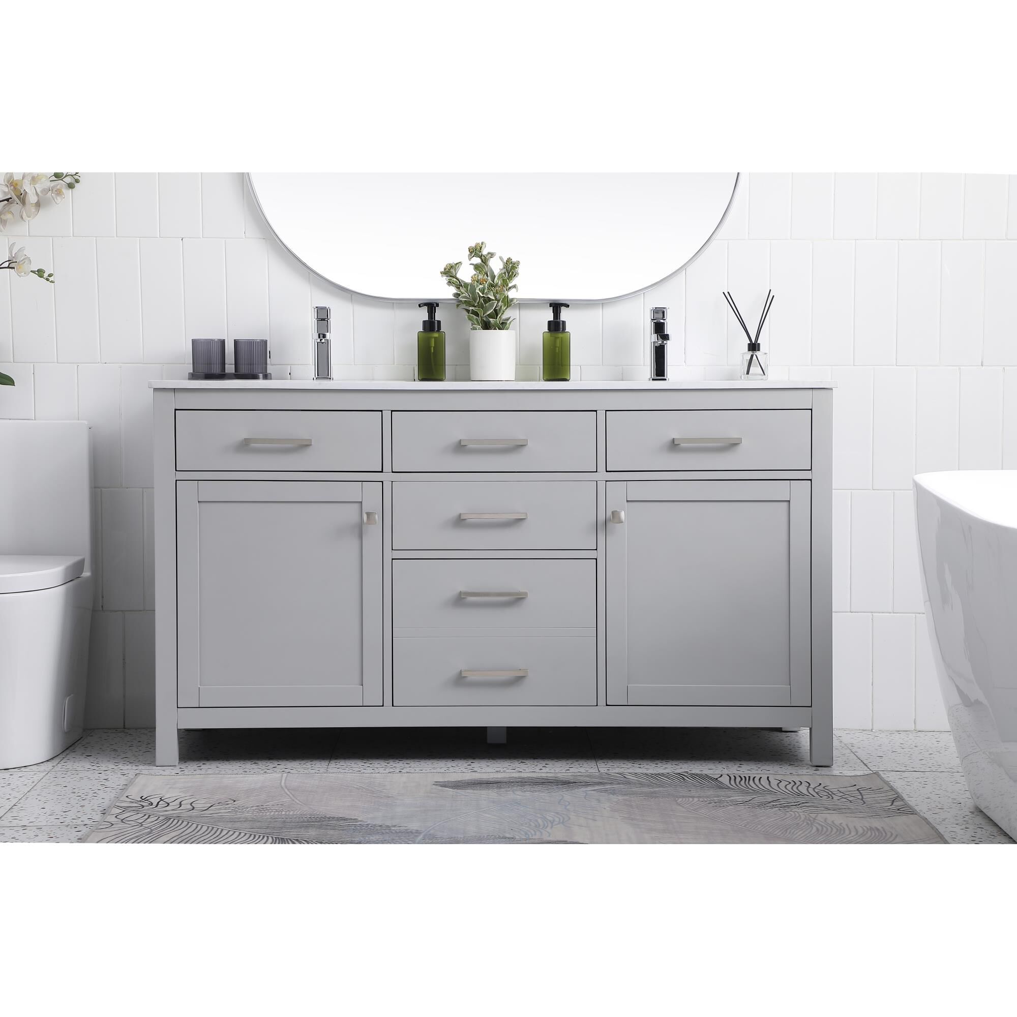 Lewis 60 Inch Bath Vanity by Elegant Decor