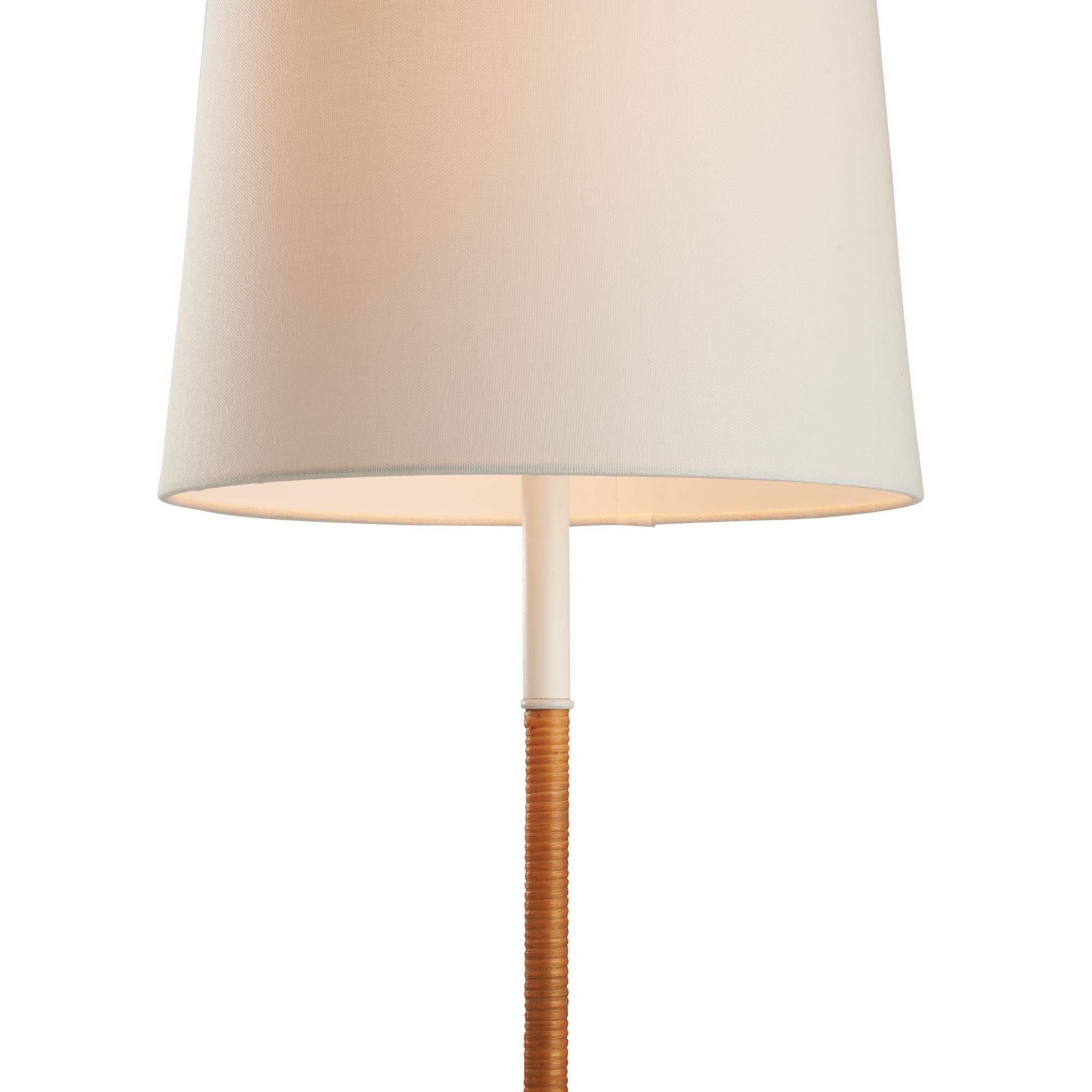 Shown in White, Cream and Brown finish and Linen shade