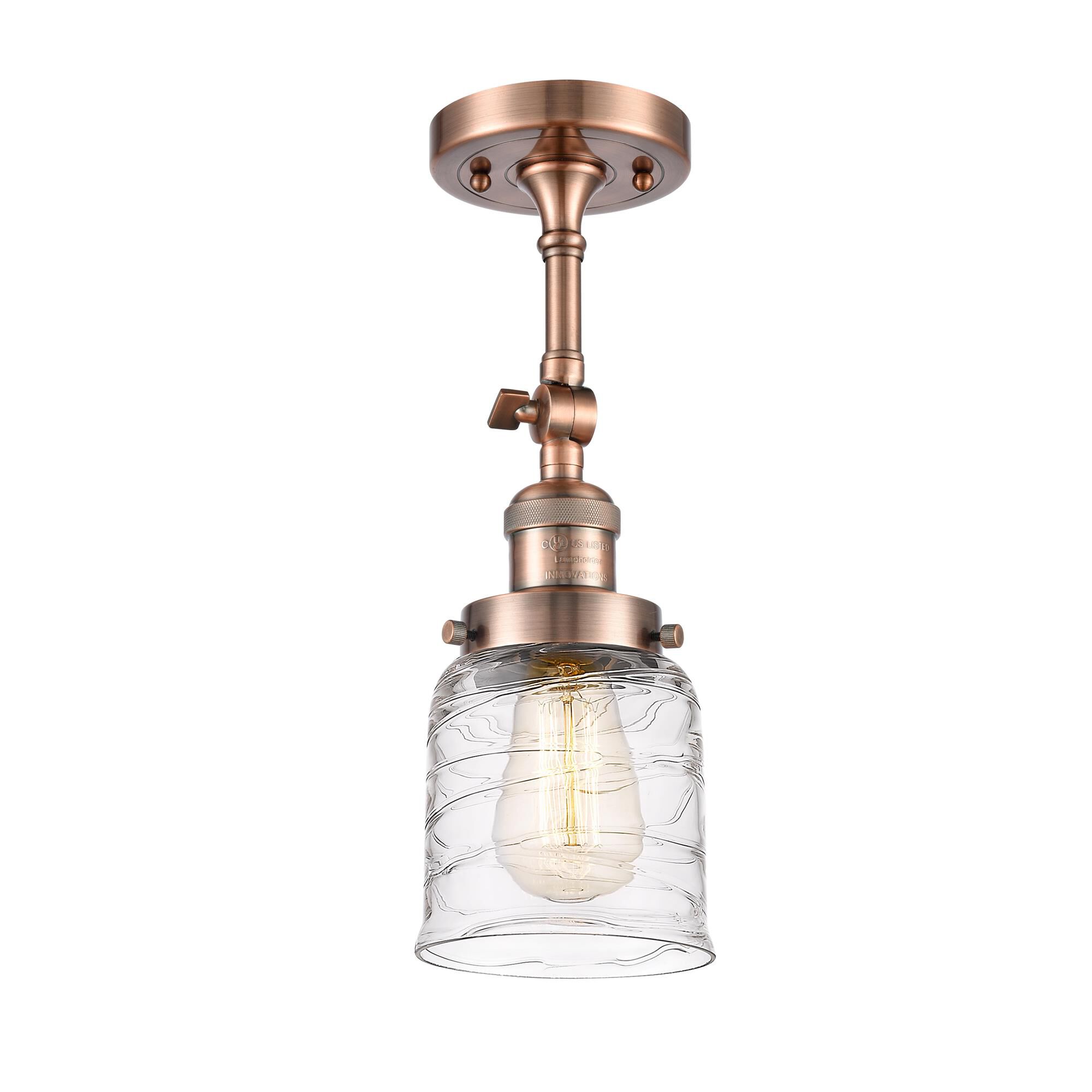 Shown in Antique Copper finish and Clear glass