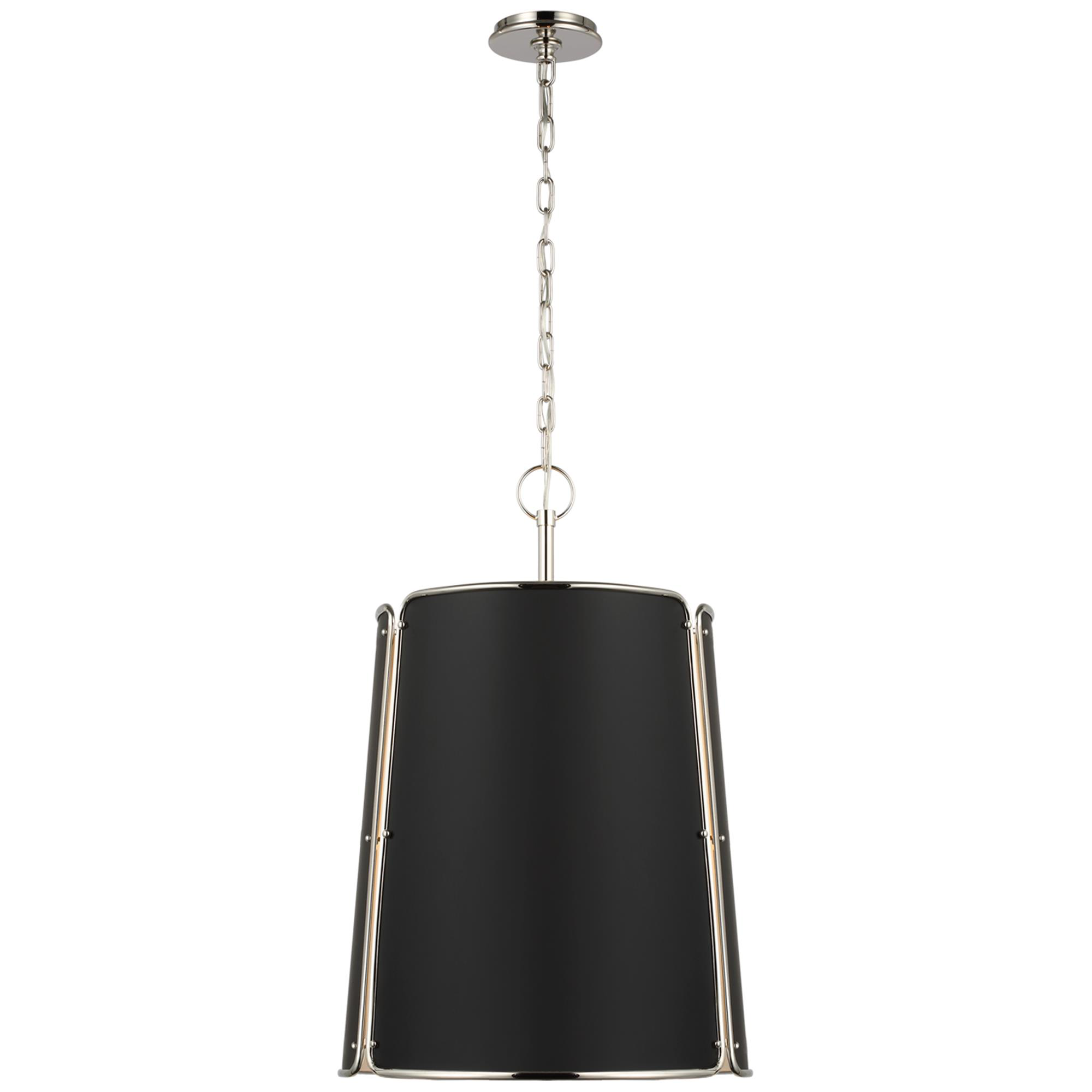 Shown in Polished Nickel finish and Black shade
