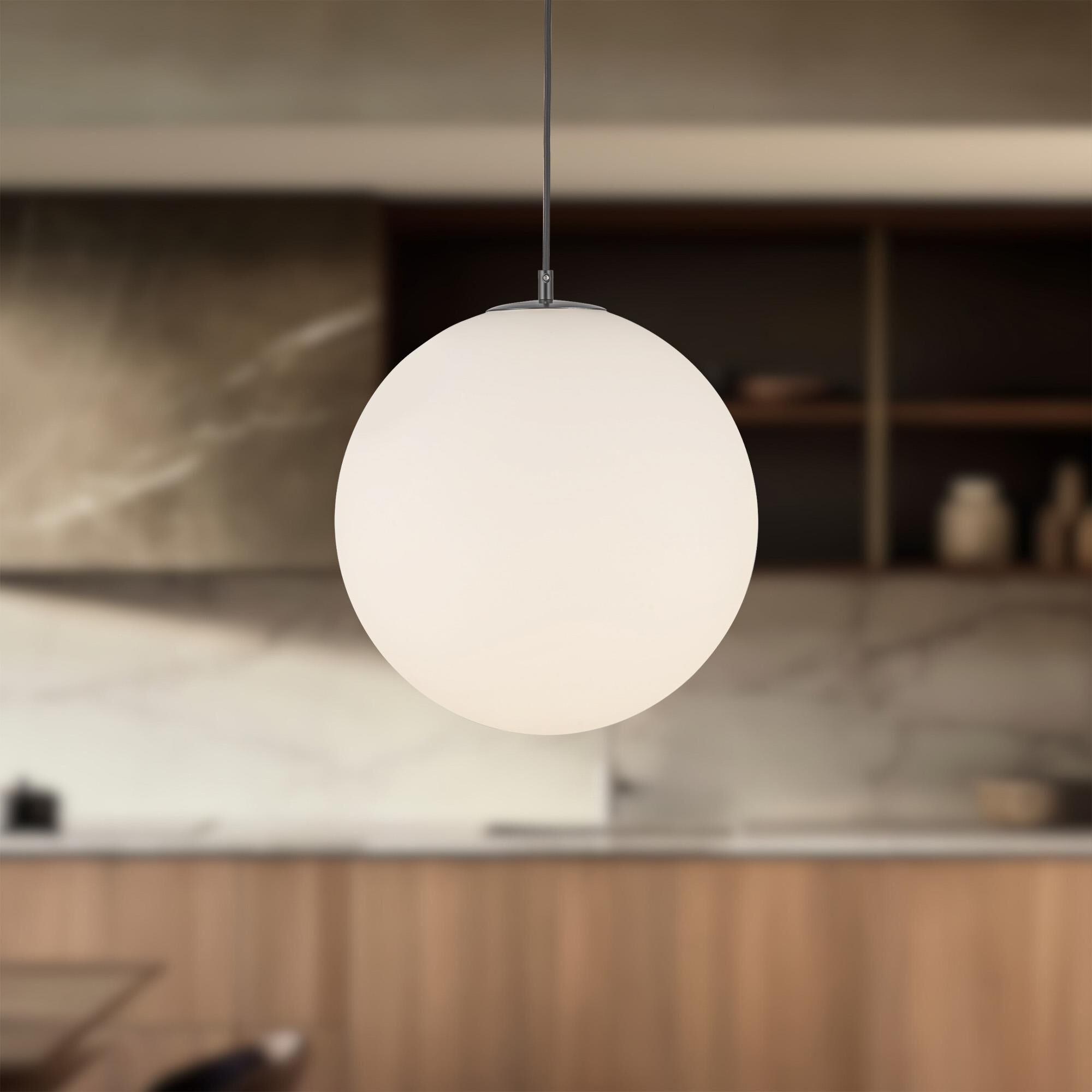 Shown in Black finish and Opal glass