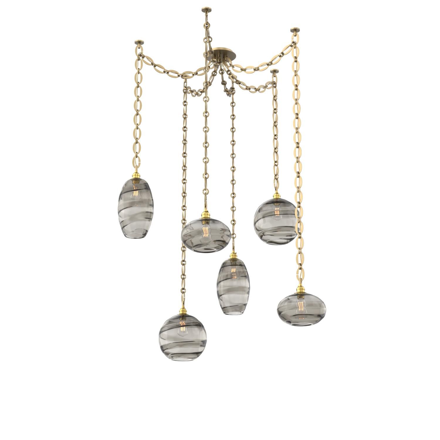 Shown in Gilded Brass finish and Smoke glass