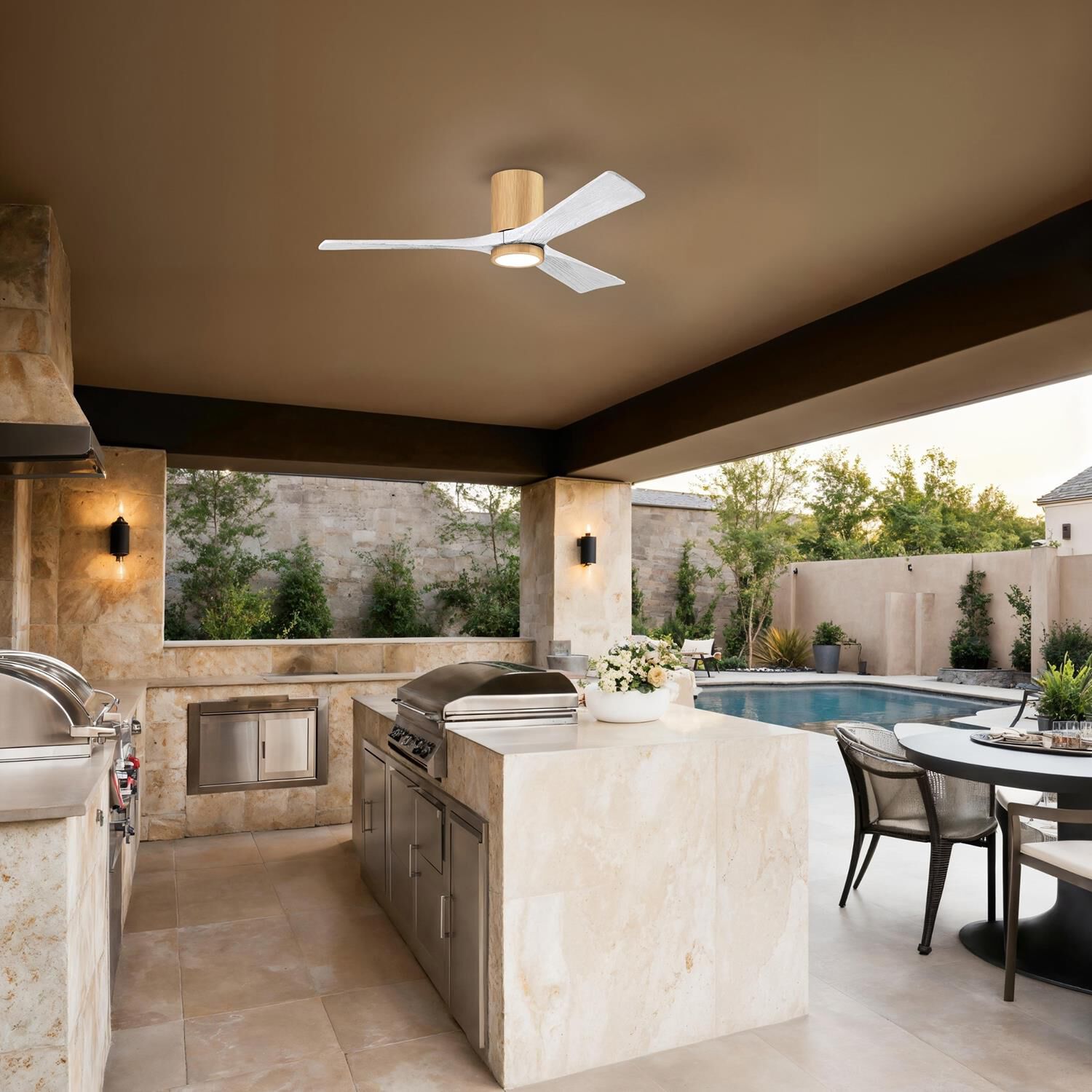 Irene 52 Inch Flush Mount Fan with Light Kit by Matthews Fan Company