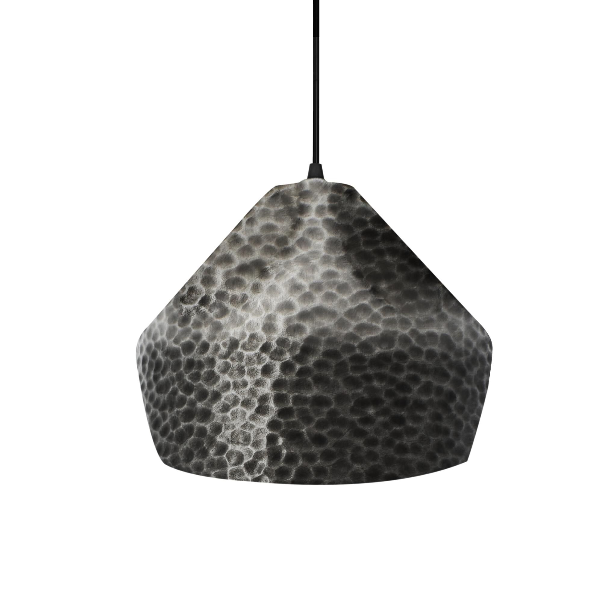 Shown in Matte Black finish and Hammered Pewter shade
