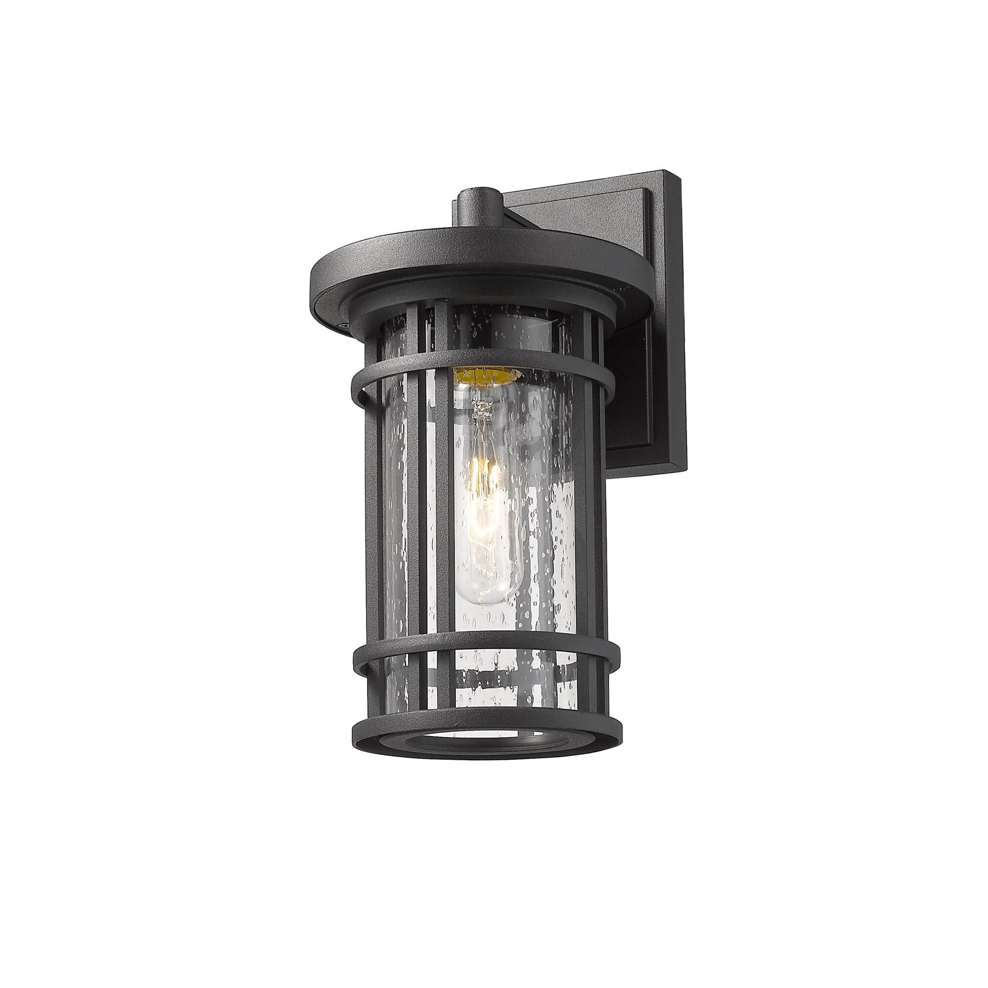 Shown in Black finish and Glass shade