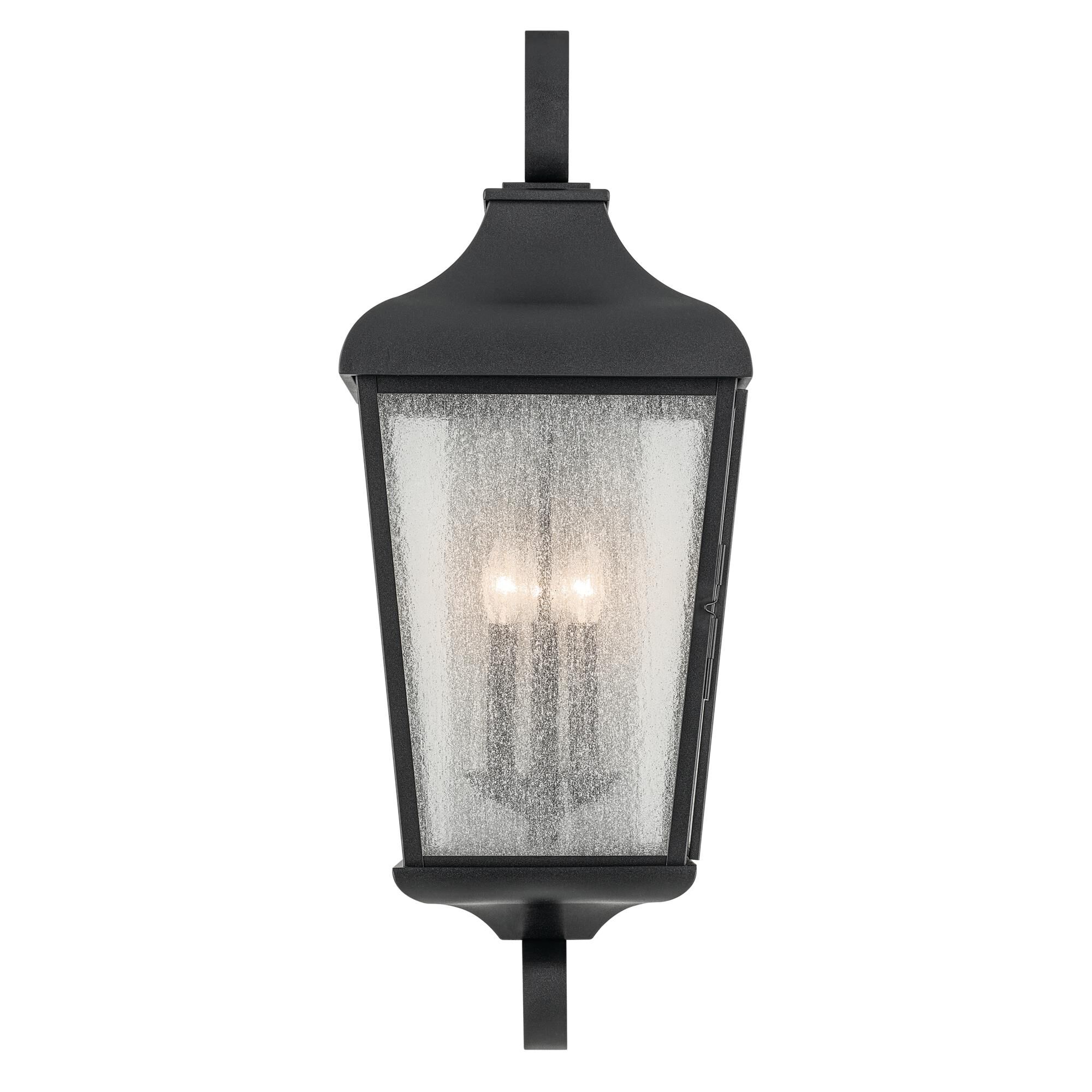 Shown in Textured Black finish and Clear Seeded glass