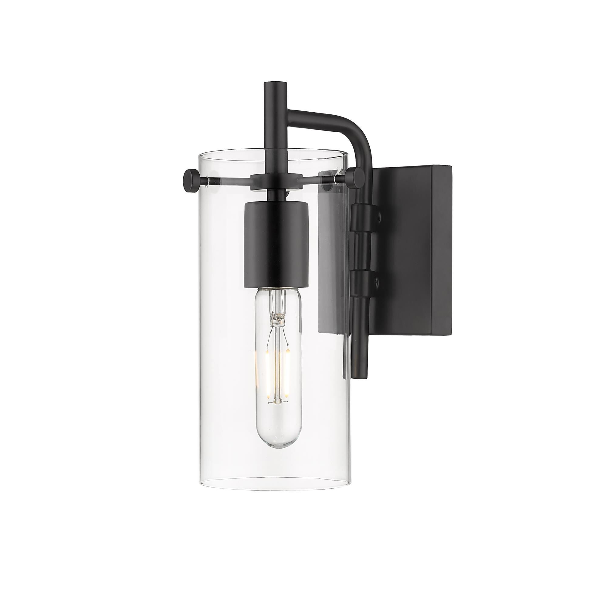 Shown in Matte Black  finish and Clear glass