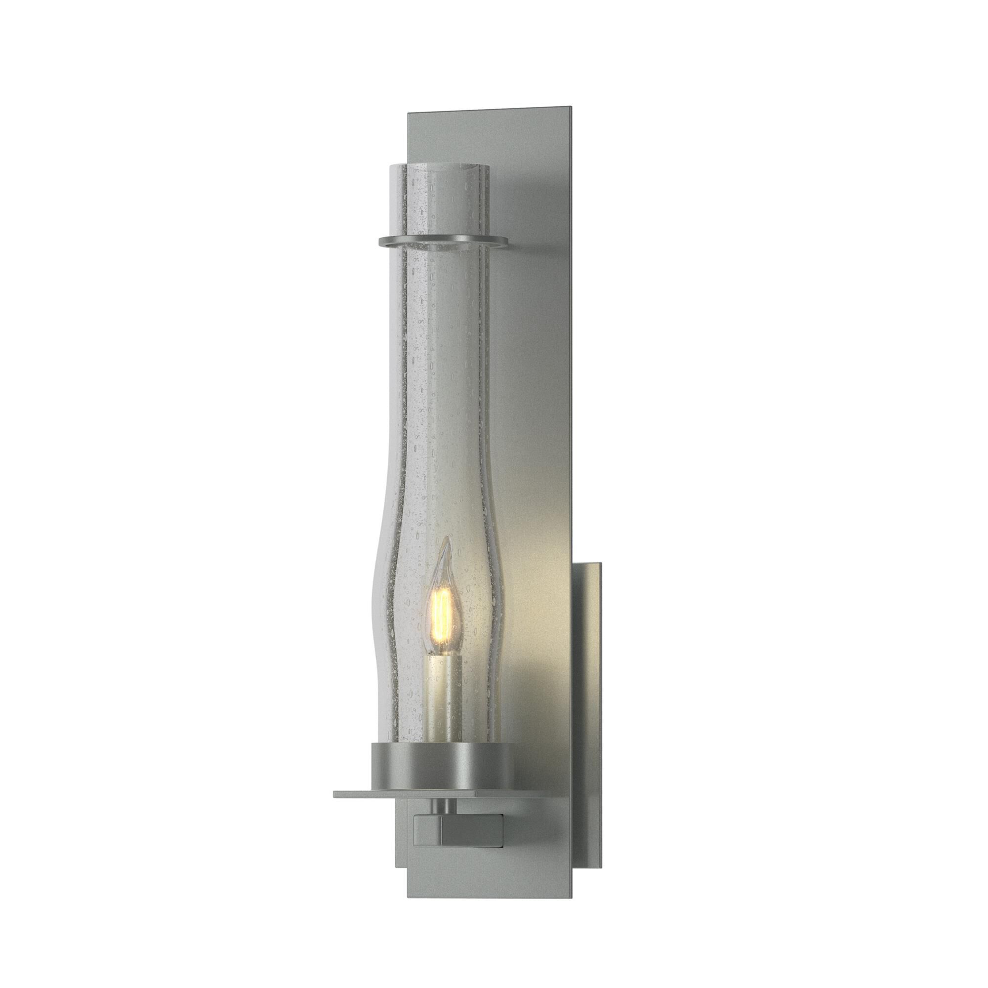 Shown in Vintage Platinum finish and Seeded Clear glass