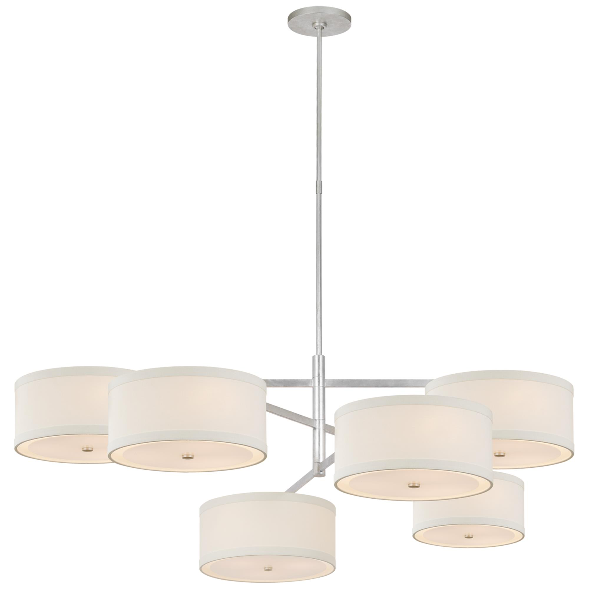 Shown in Burnished Silver Leaf finish and Linen shade
