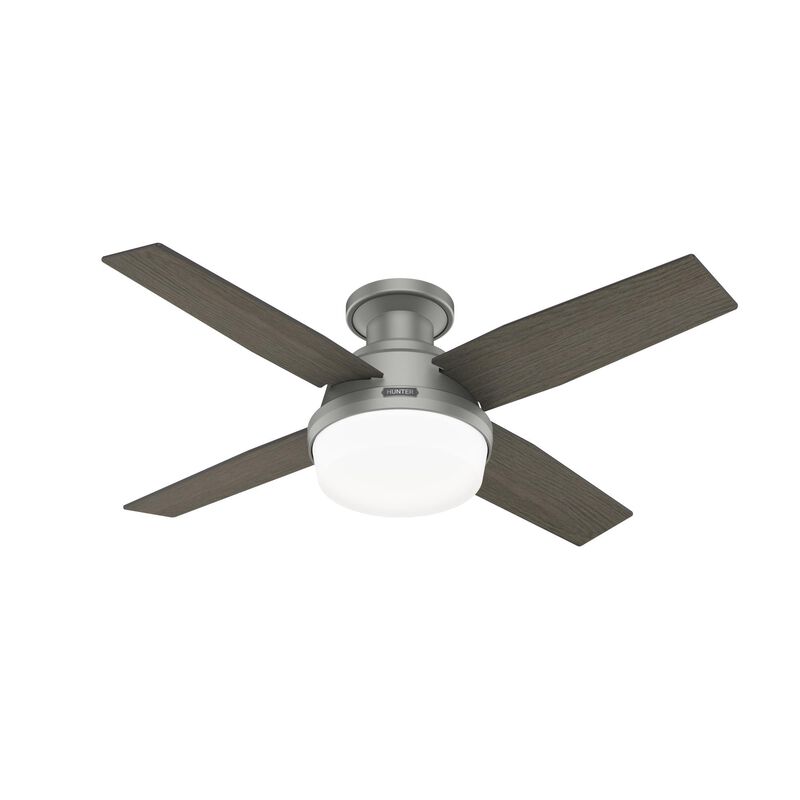 Dempsey 44 Inch Flush Mount Fan with Light Kit by Hunter Fan