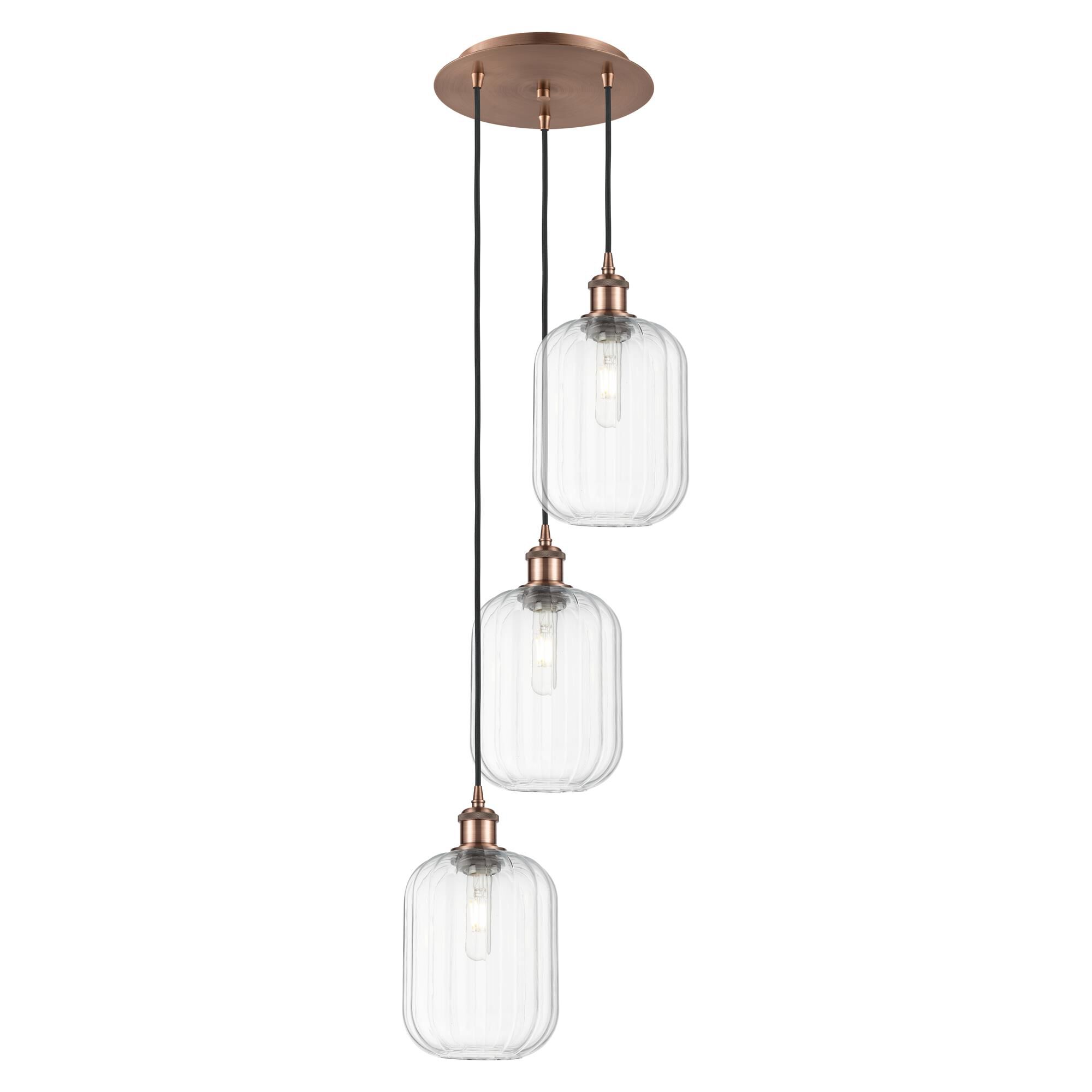 Shown in Antique Copper finish and Clear glass