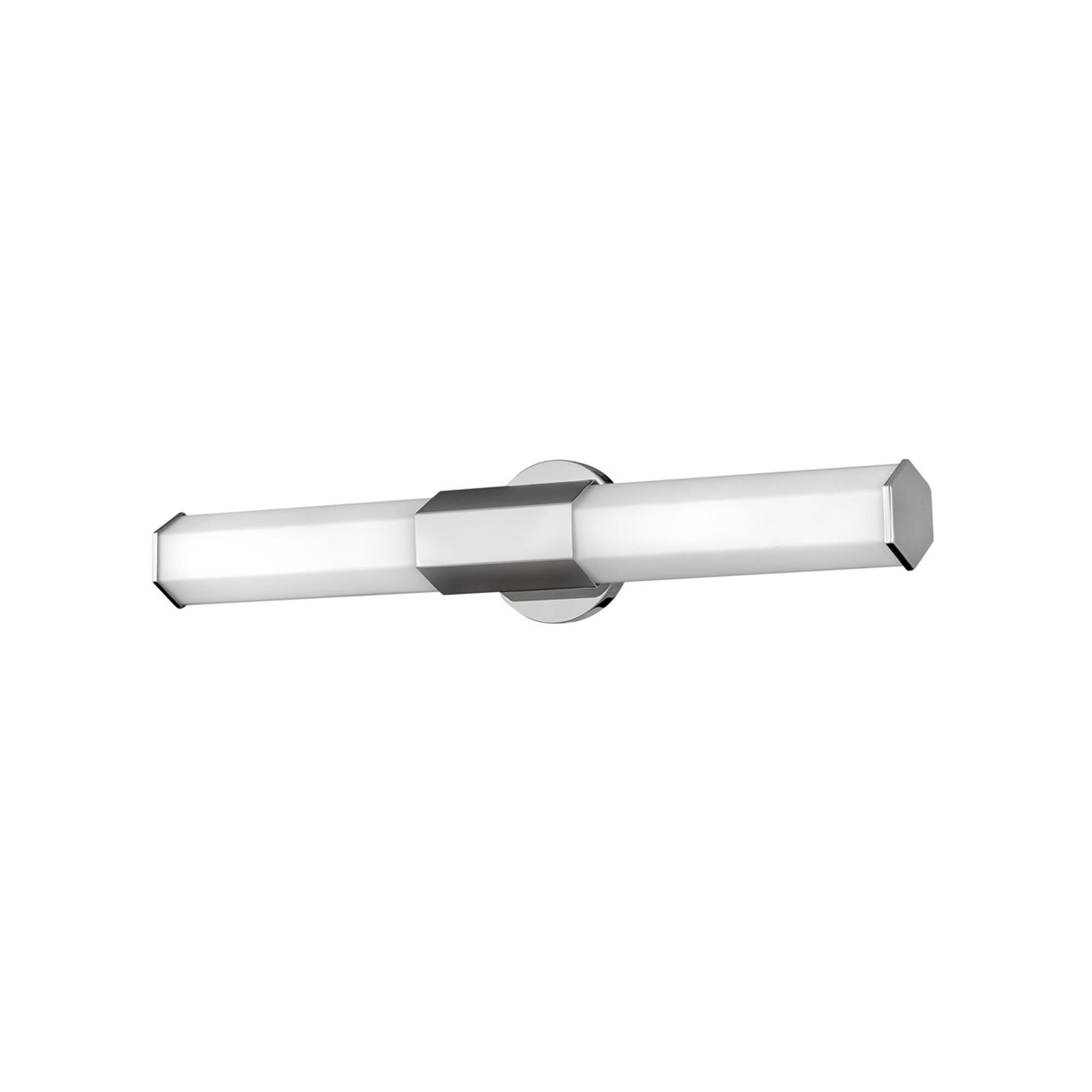 Shown in Polished Nickel finish and Etched glass