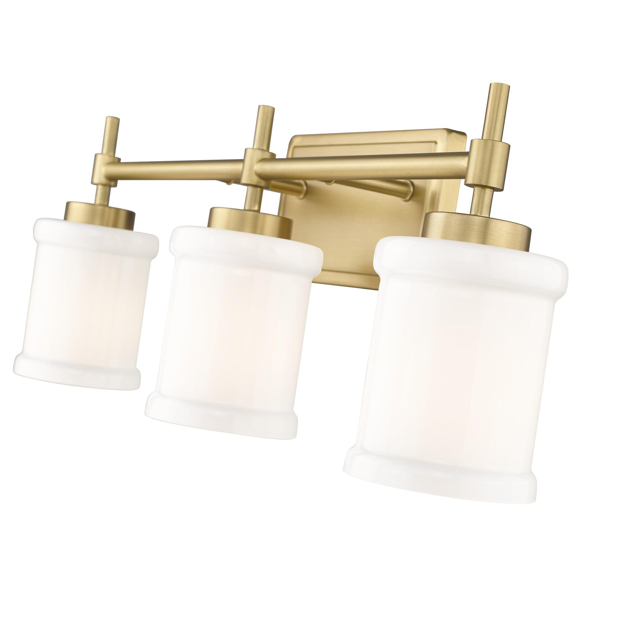 Shown in Modern Gold finish and Gloss Opal glass and Gloss Opal shade