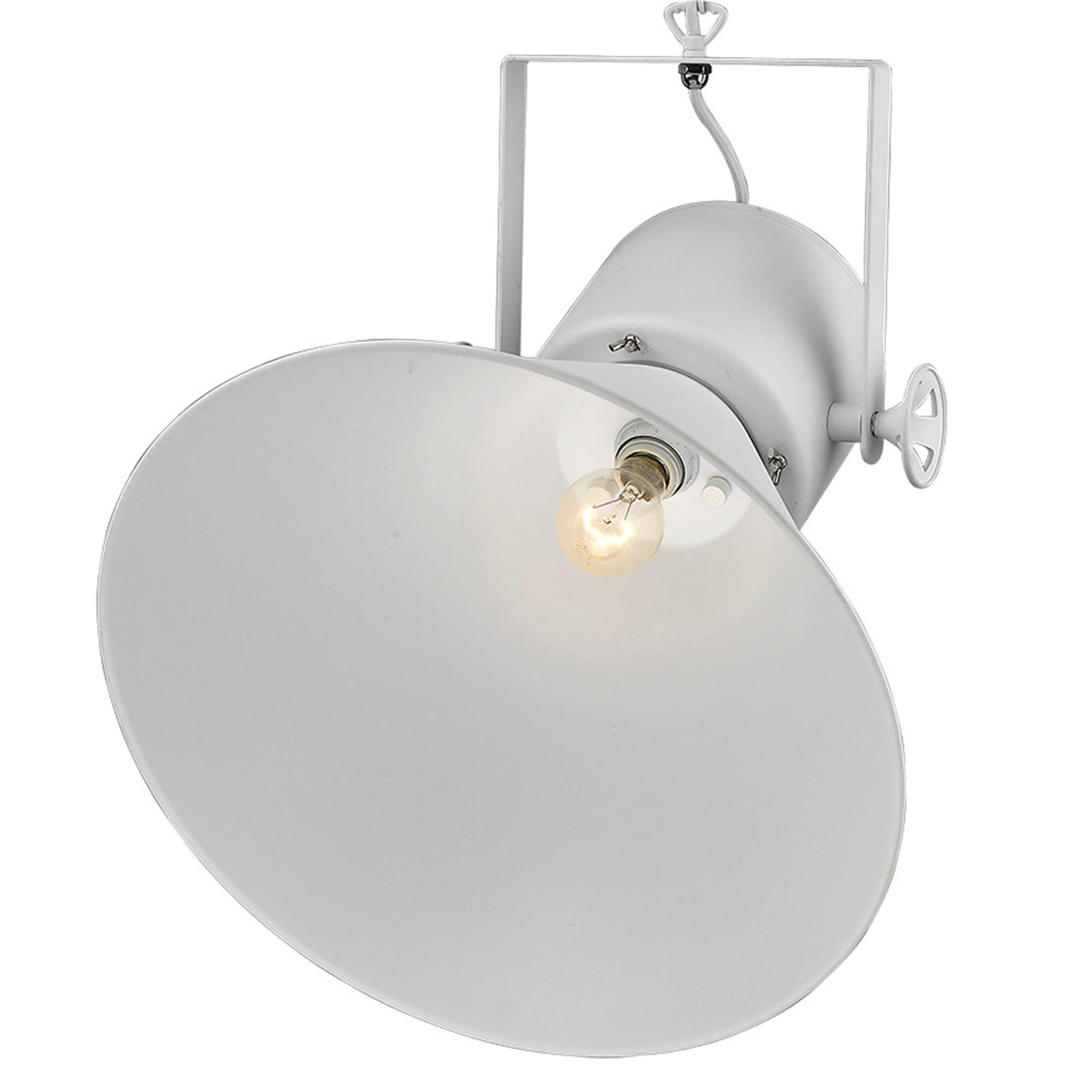 Shown in White finish and White glass and White Metal Cone Shaped  W/ White Interior shade