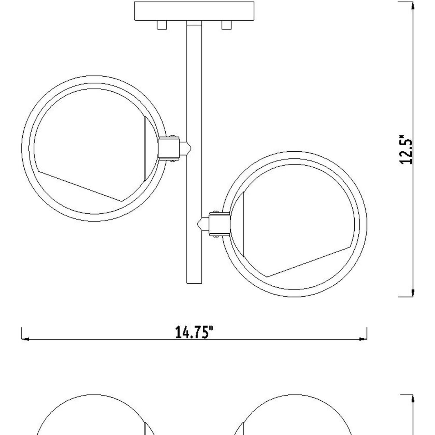 Teatro 14 Inch 2 Light Semi Flush Mount by Designers Fountain