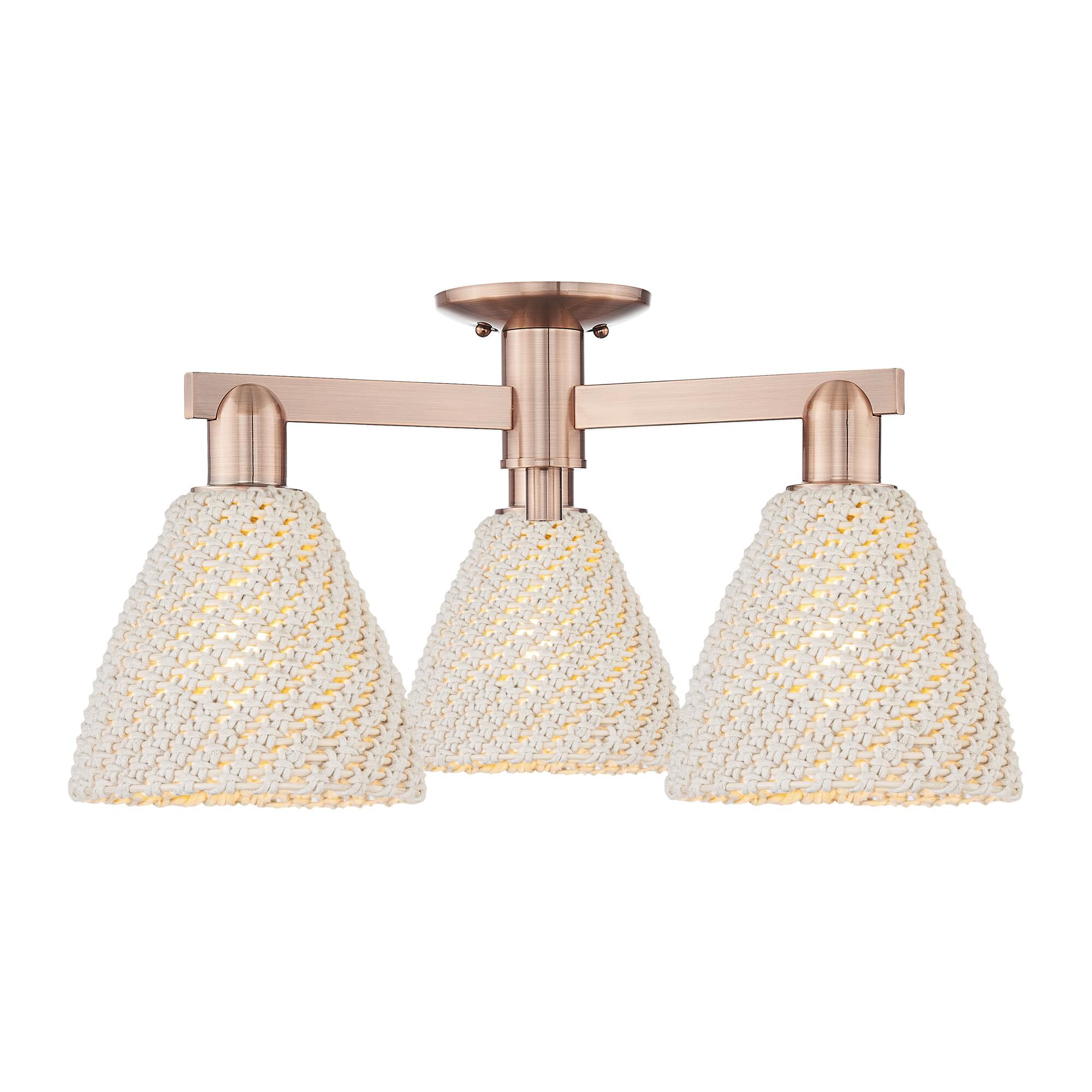 Shown in Antique Copper finish and Natural shade