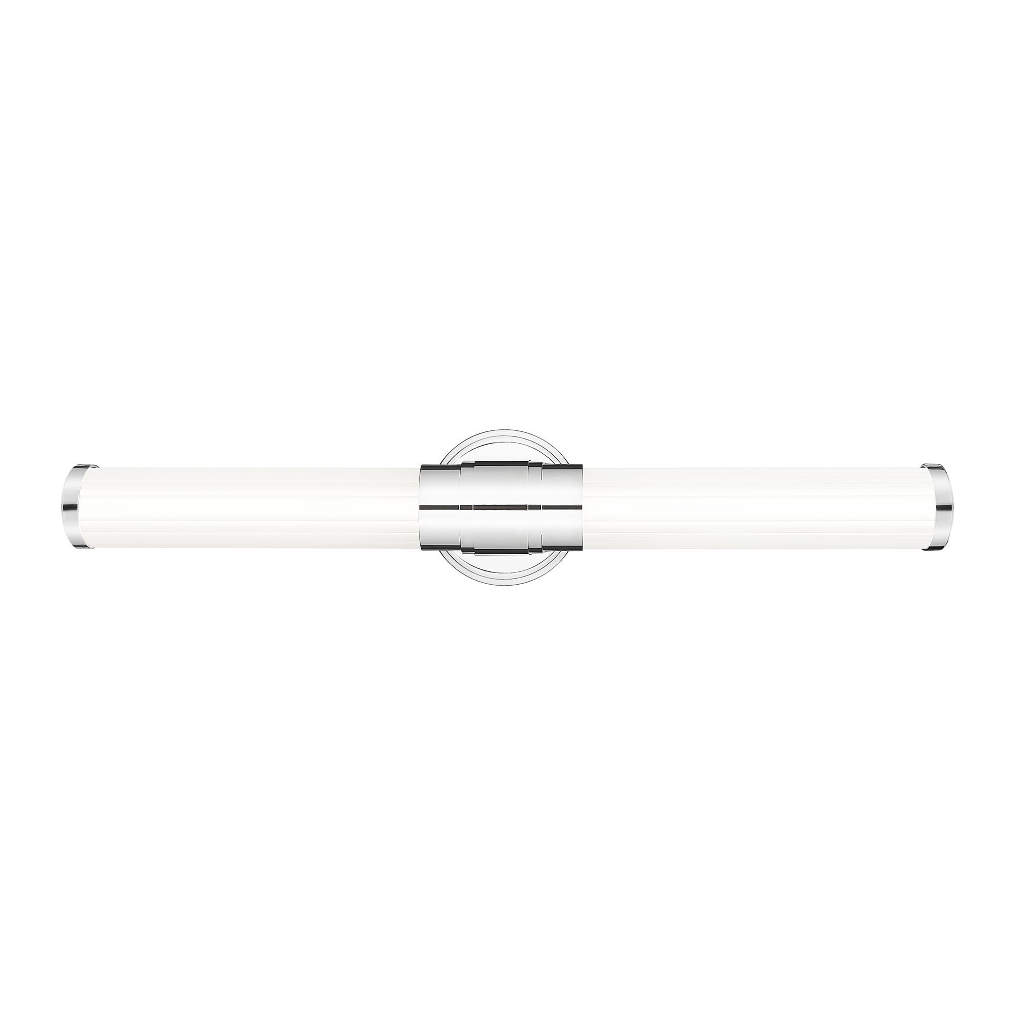 Shown in Chrome finish and Opal White glass and Opal White shade