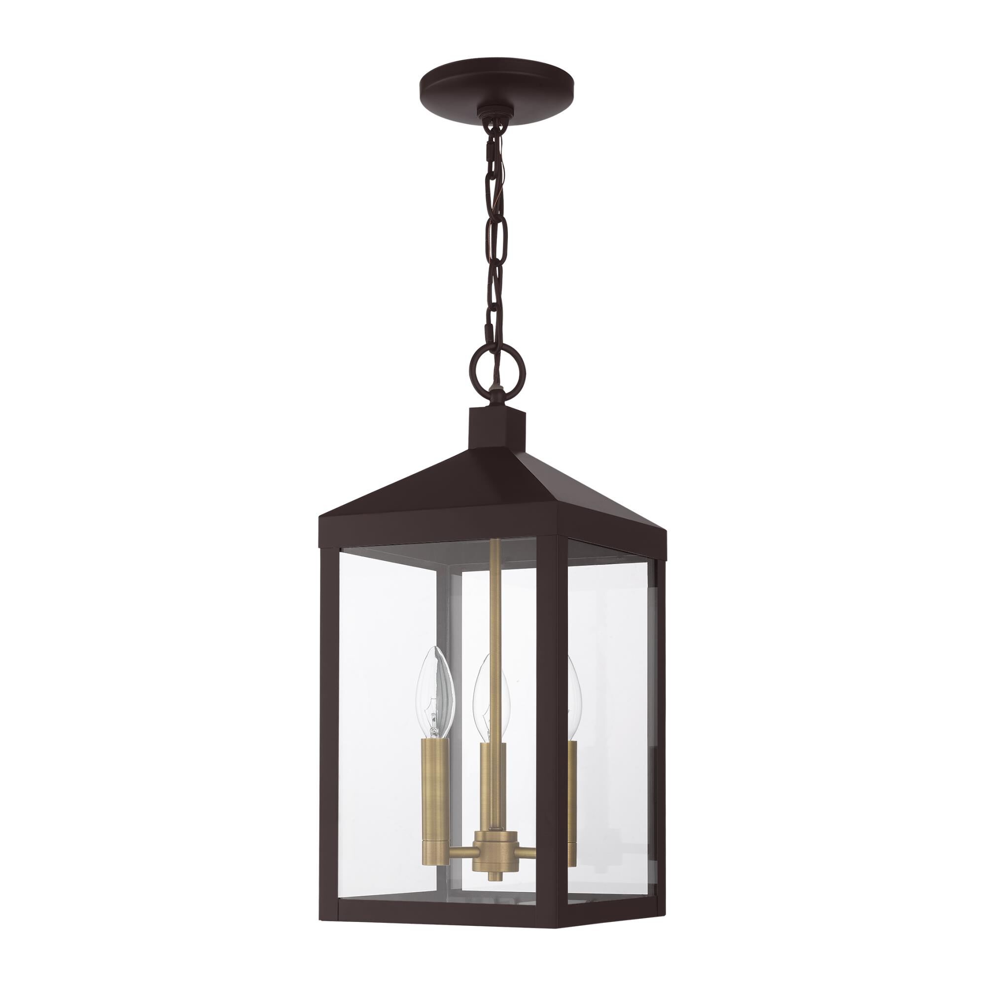 Nyack 18 Inch Tall 3 Light Outdoor Hanging Lantern by Livex Lighting