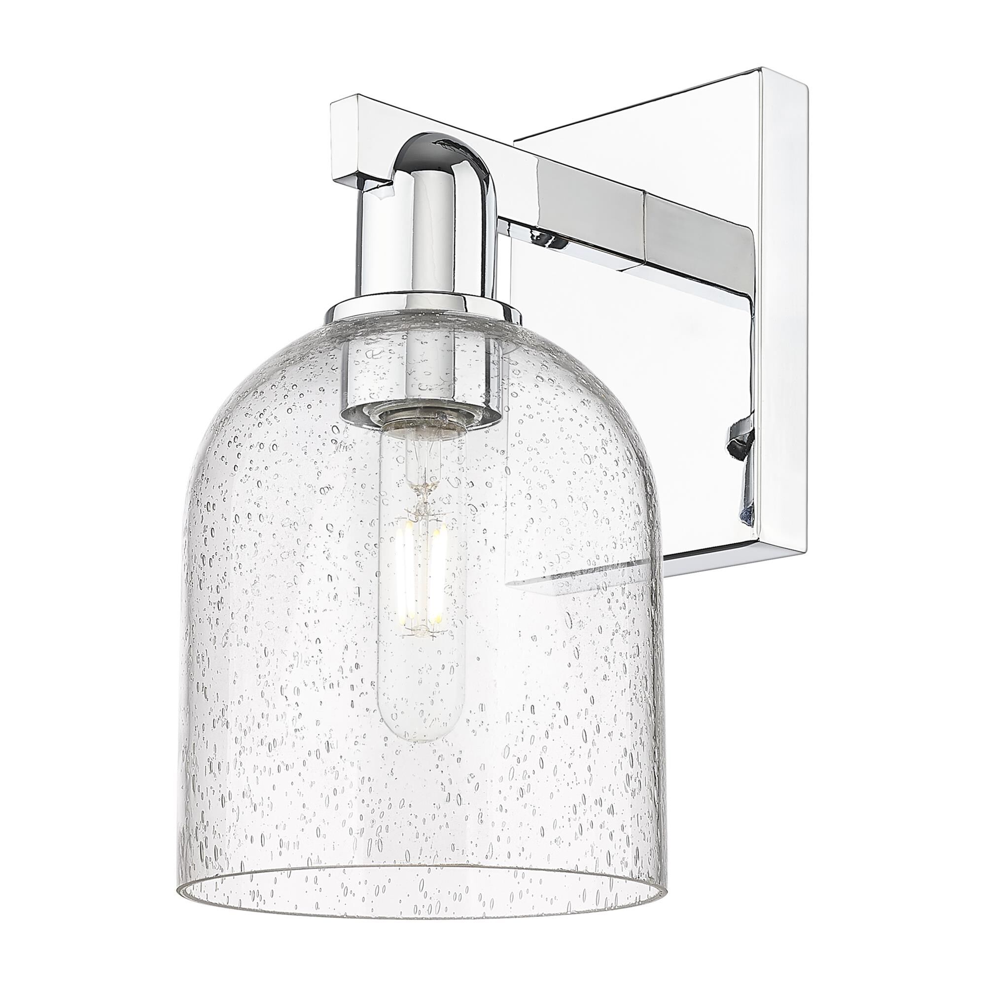 Shown in Polished Chrome finish and Seedy glass