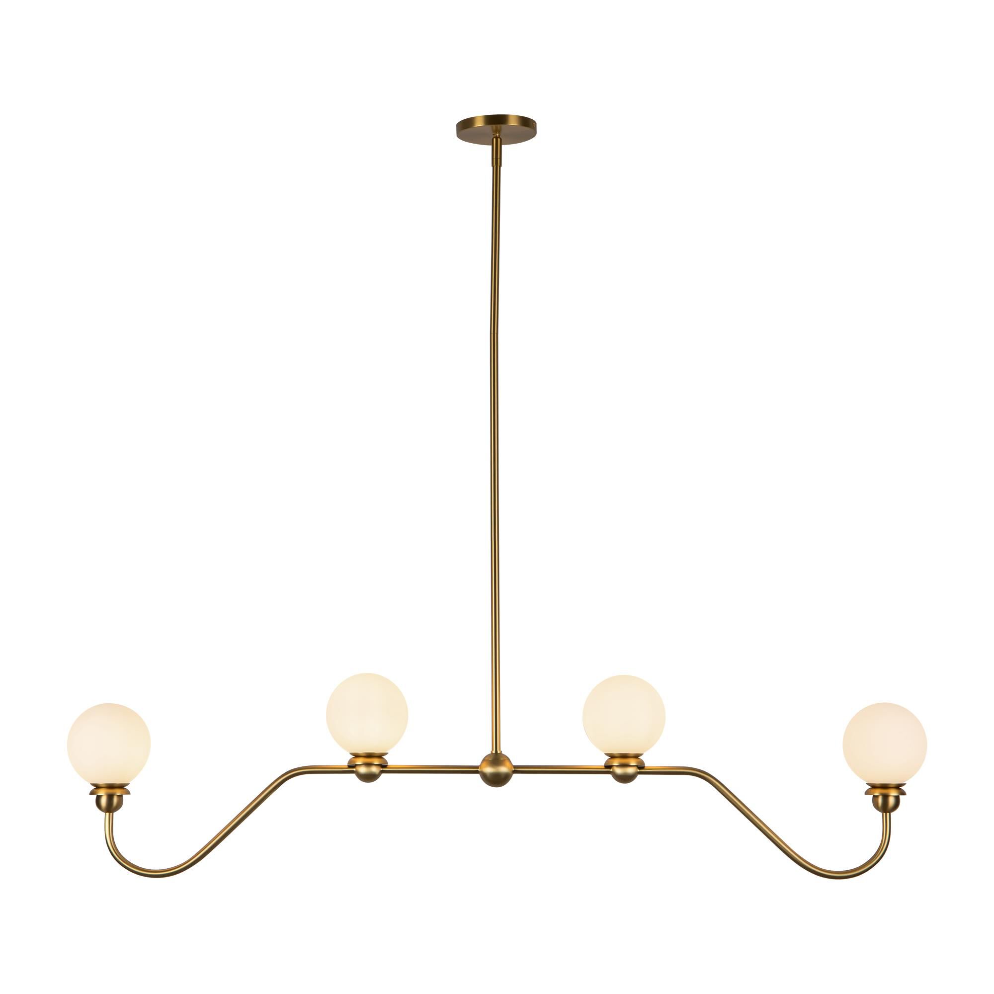 Shown in Brushed Gold finish and Matte Opal glass