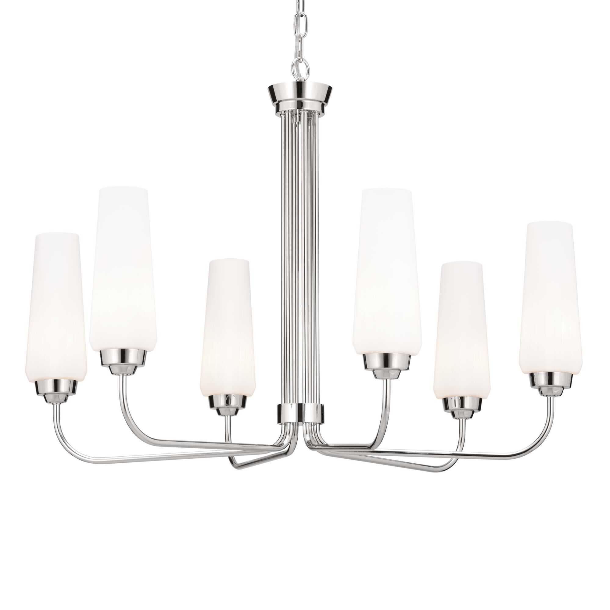Shown in Polished Nickel finish and Opal glass