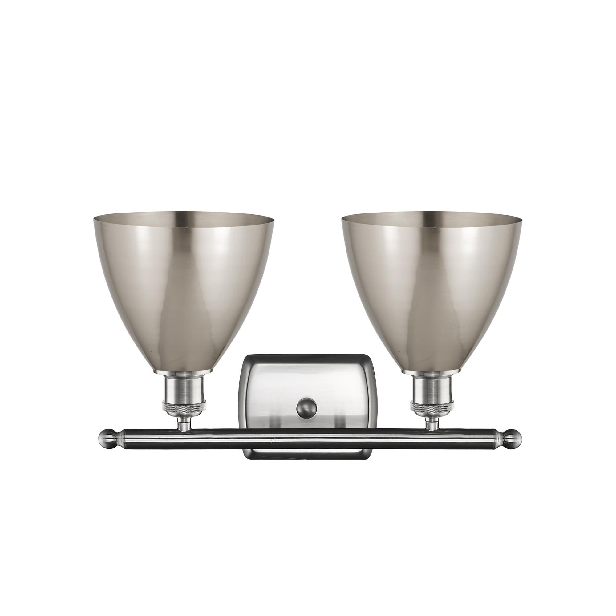 Shown in Brushed Satin Nickel finish and Brushed Satin Nickel Ballston Dome shade