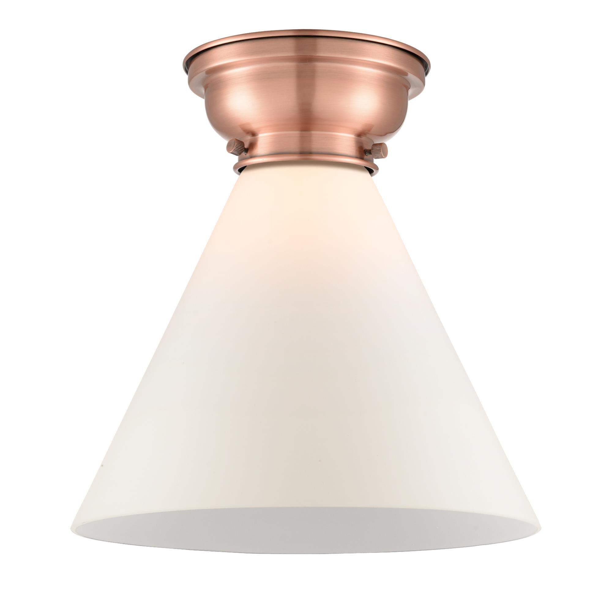 Shown in Antique Copper finish and Cone glass and Glass shade