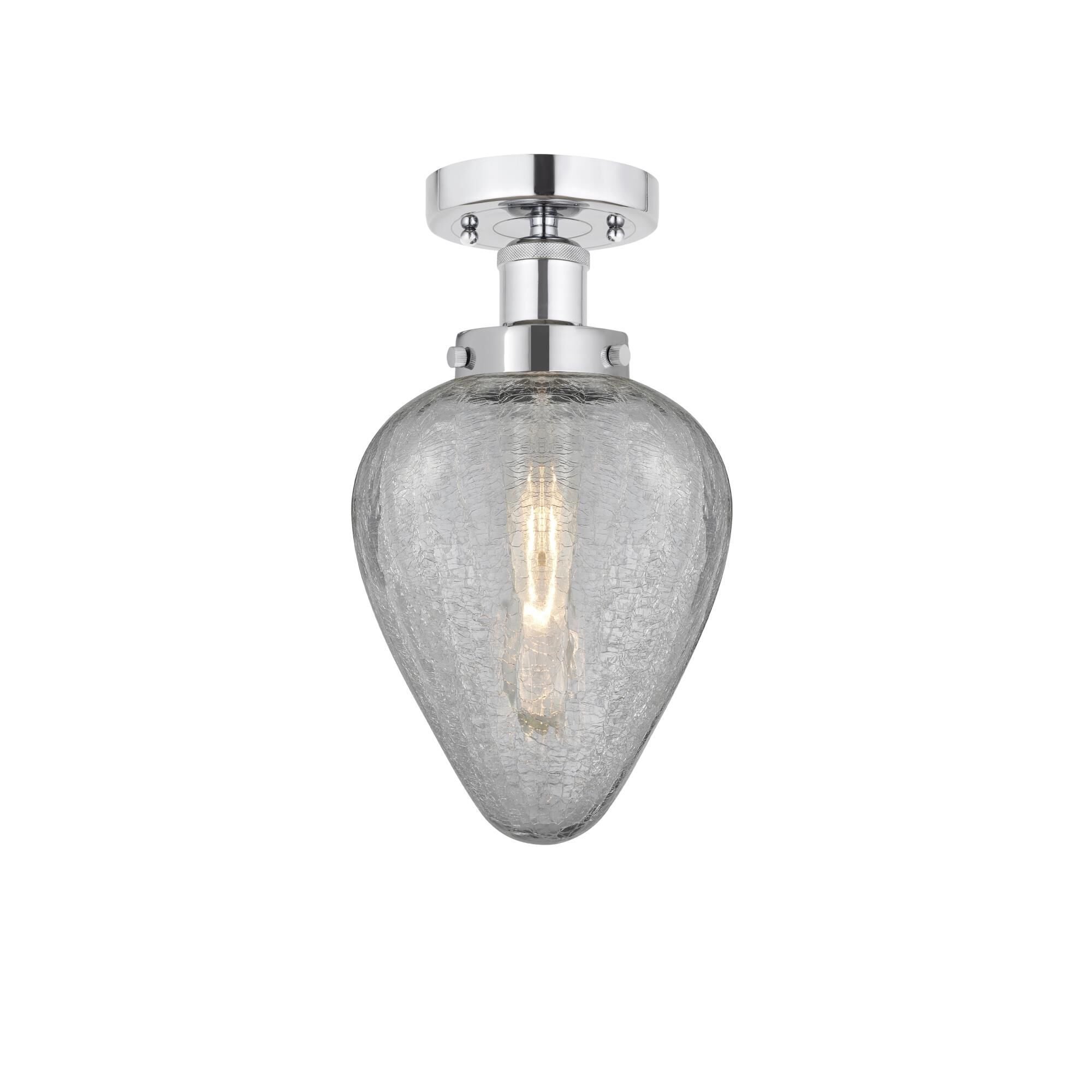 Shown in Polished Chrome, Clear Crackle finish and Clear Crackle glass and Clear Crackle Glass shade