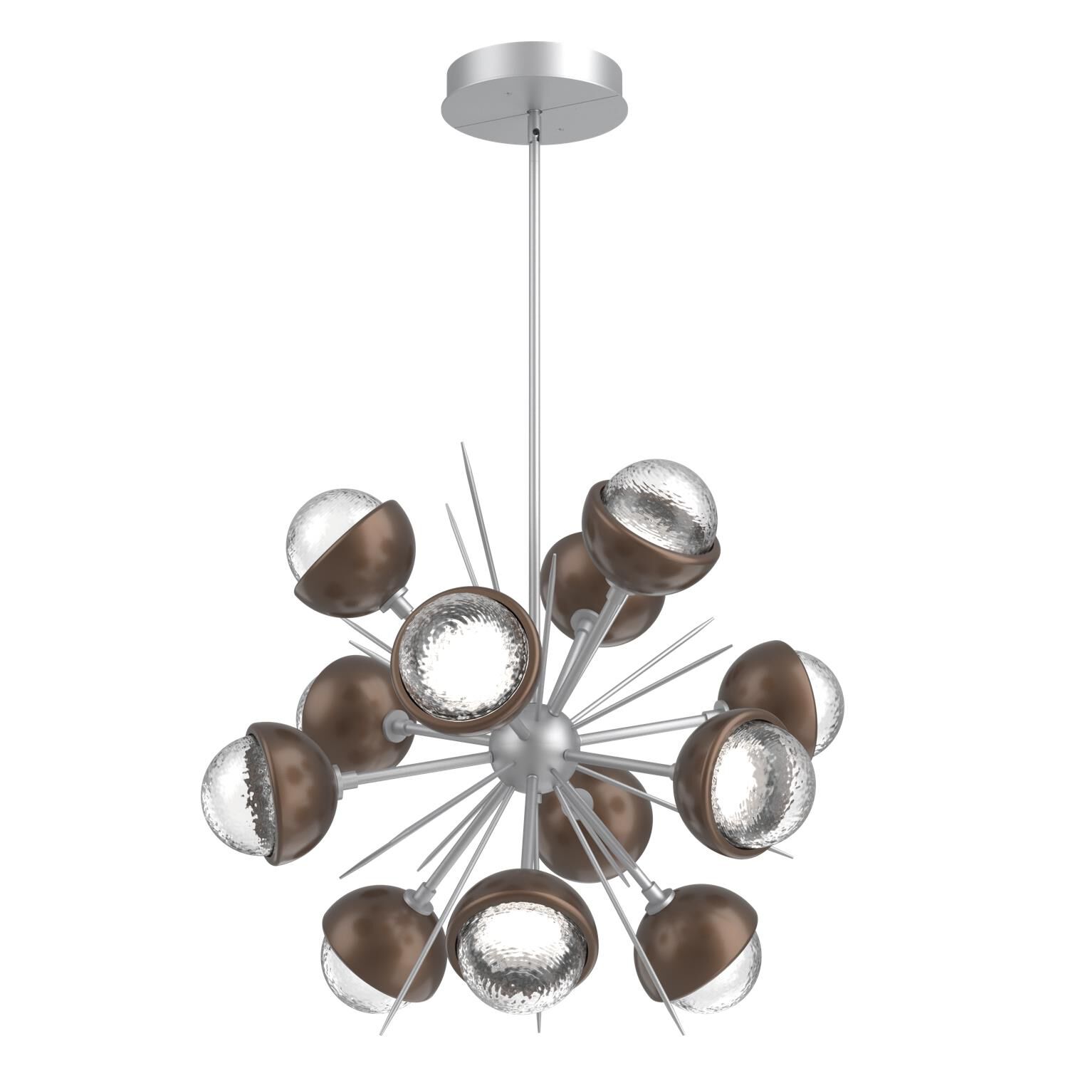 Shown in Classic Silver finish and Clear glass and Burnished Bronze accent