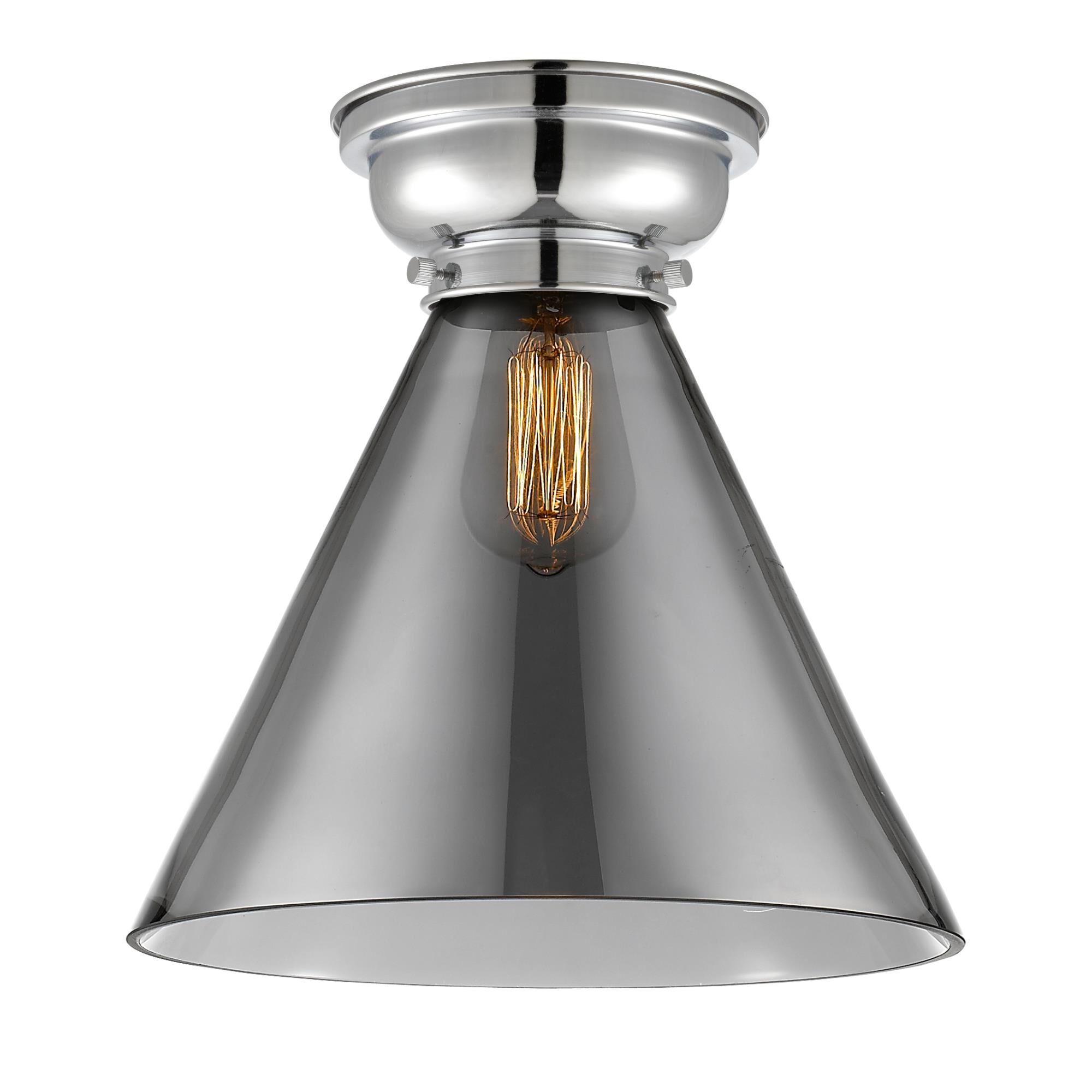 Shown in Polished Chrome finish and Cone glass and Glass shade